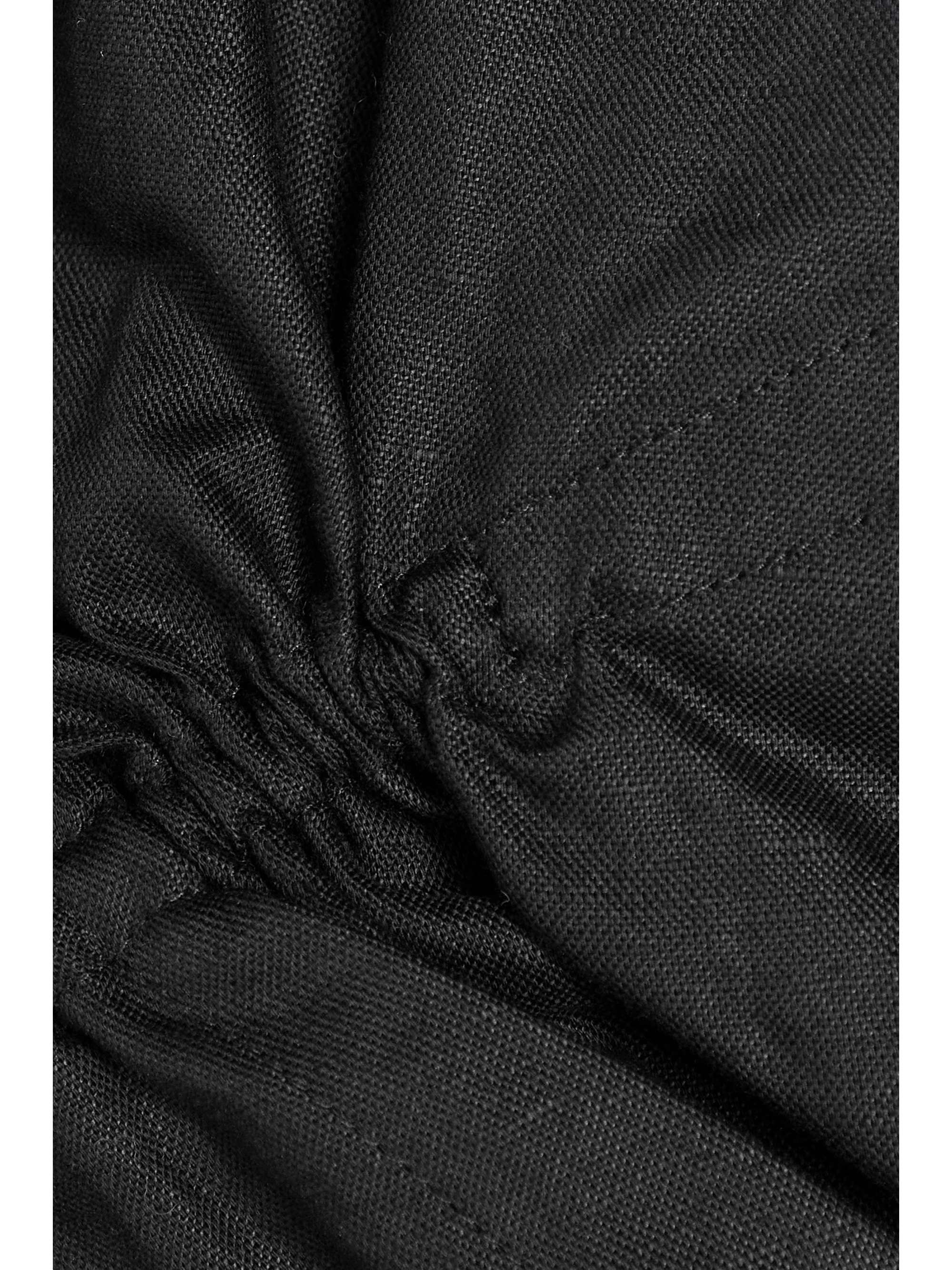 JACQUEMUS Machou cropped cotton and linen-blend canvas shirt
