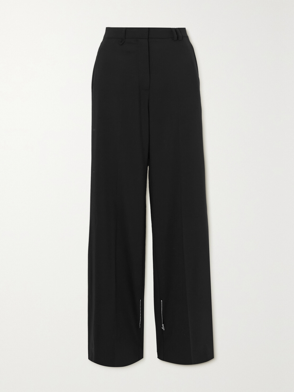 Shop Jacquemus Astouin Convertible Wool-blend Tapered Pants In Black