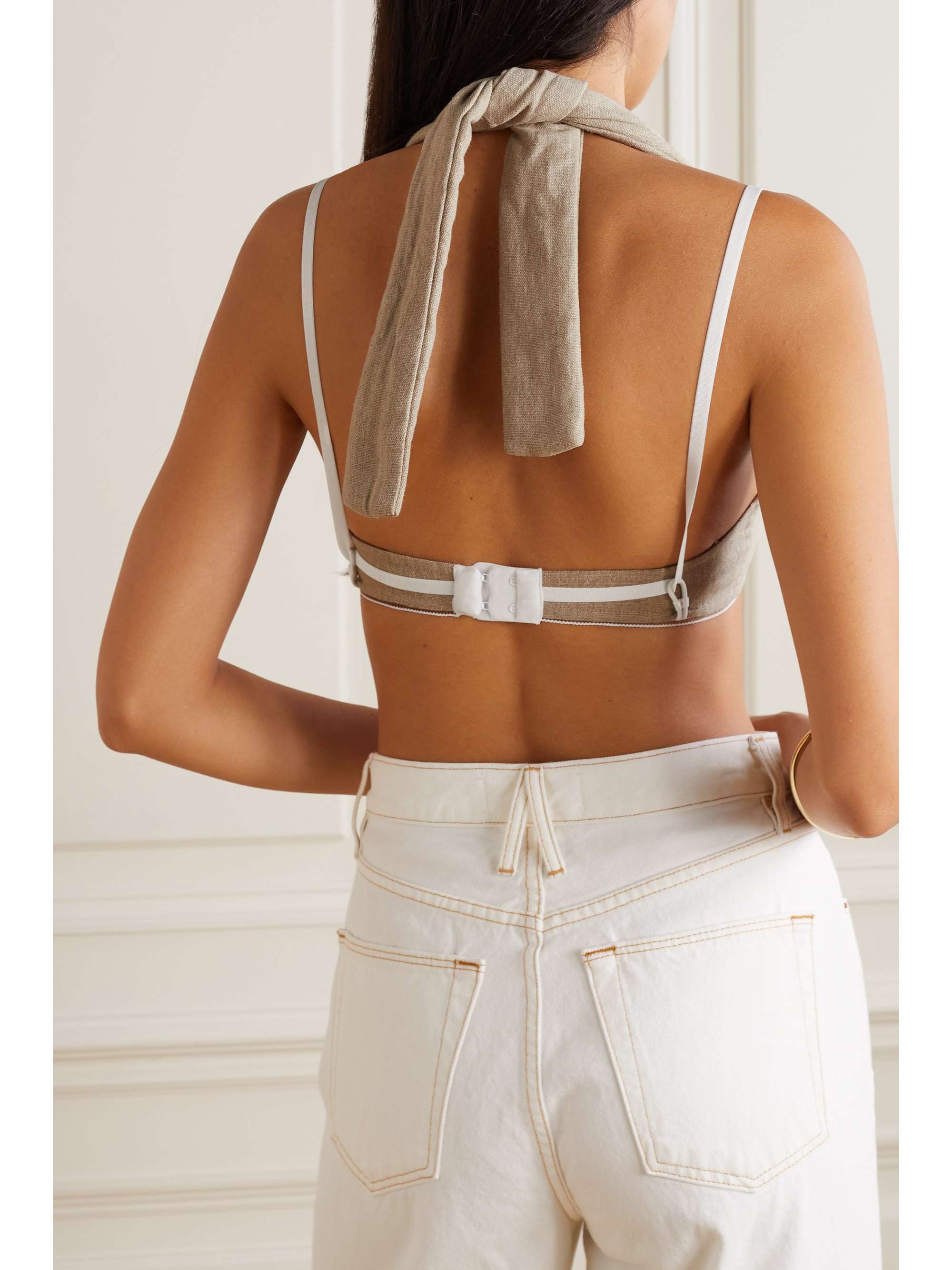 JACQUEMUS Haut façon soutien-gorge en lin Le Haut Cuscinu