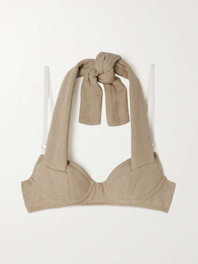 Jacquemus Cuscinu Paneled Linen Bralette