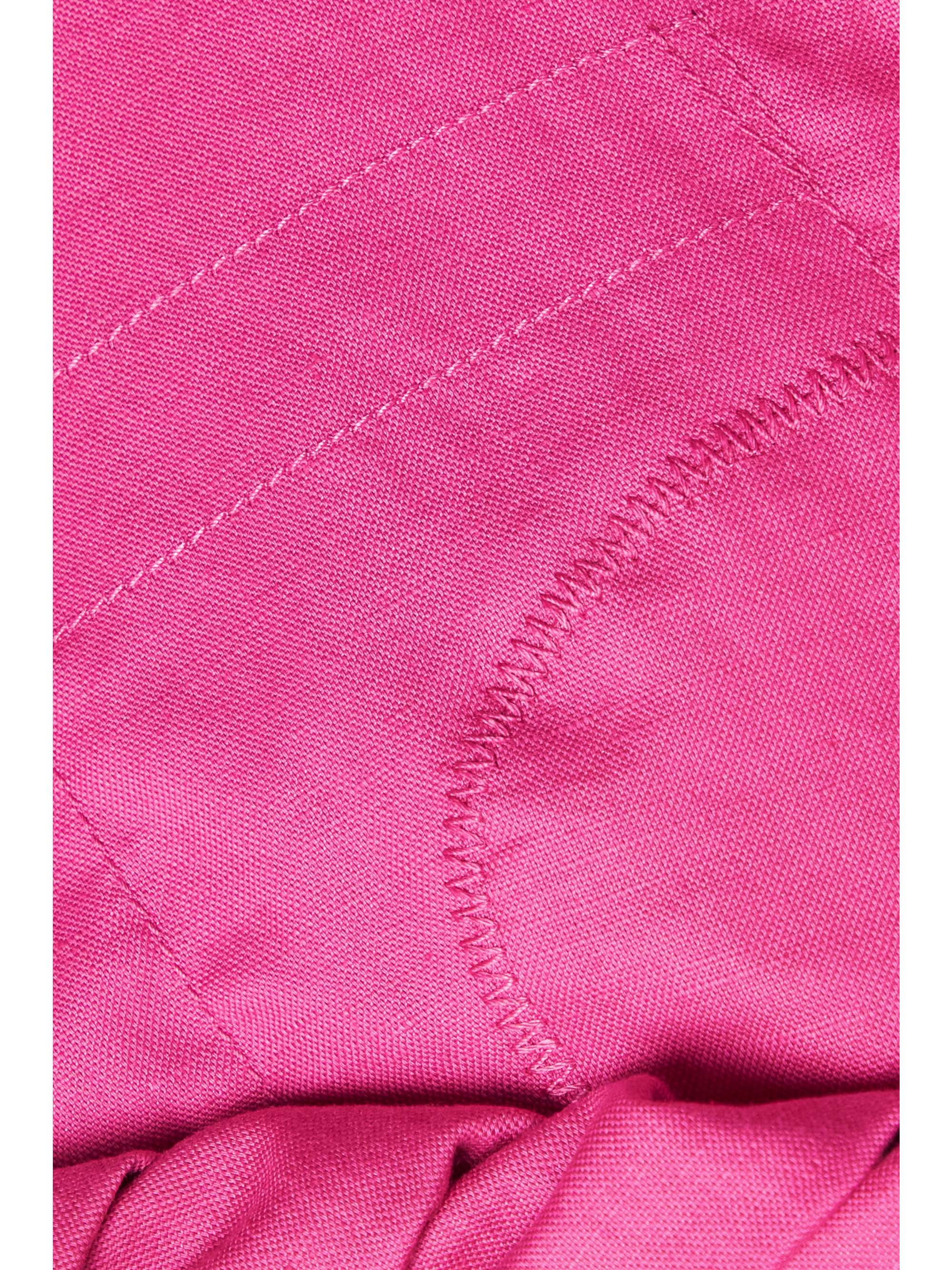 JACQUEMUS Cropped draped cotton and linen-blend top