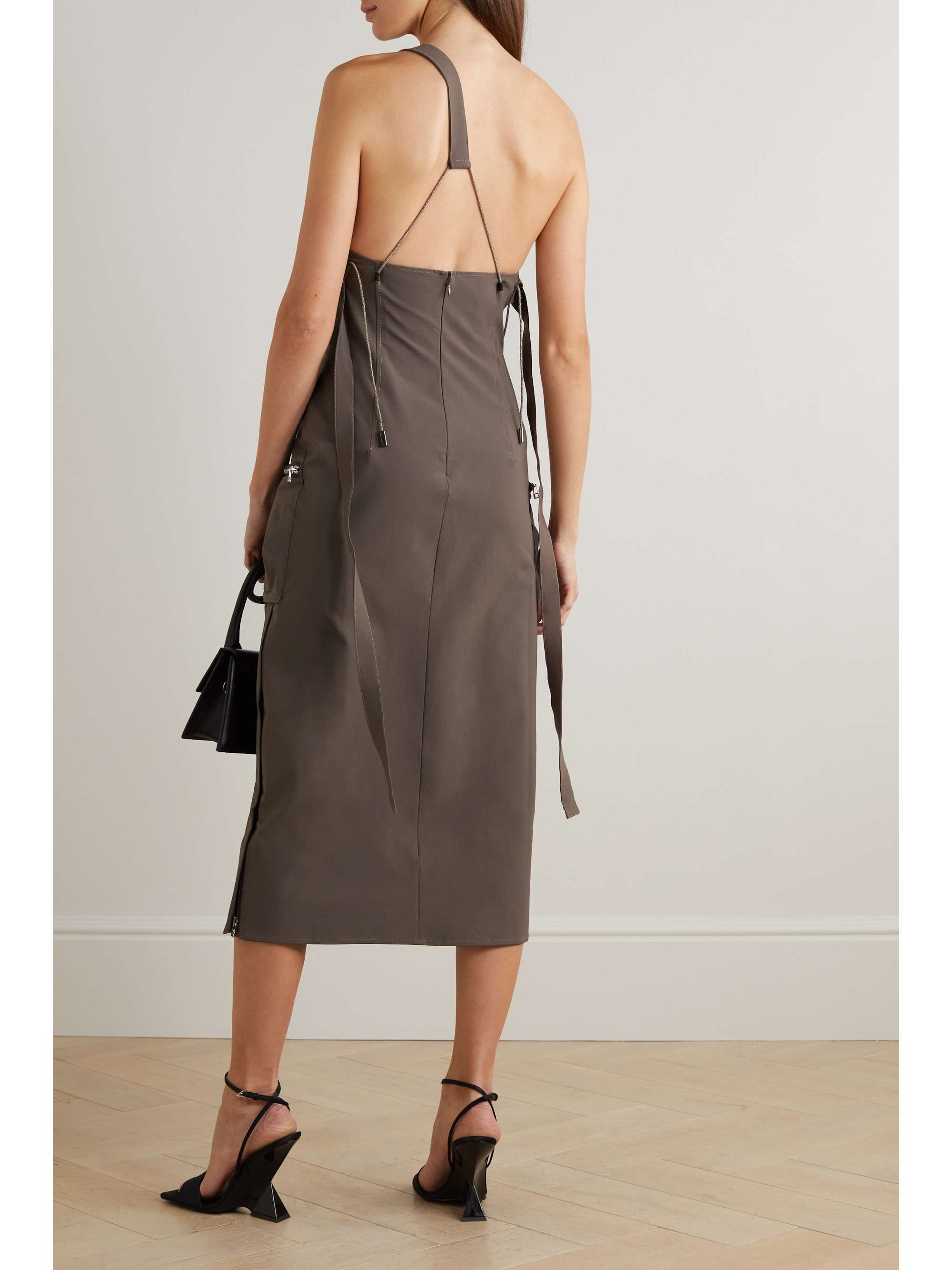JACQUEMUS One-shoulder twill midi dress