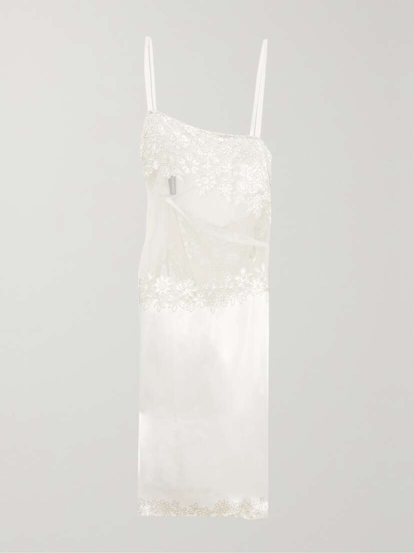 Jacquemus Tombolo Open-back Embroidered Tulle And Satin-jacquard Tank