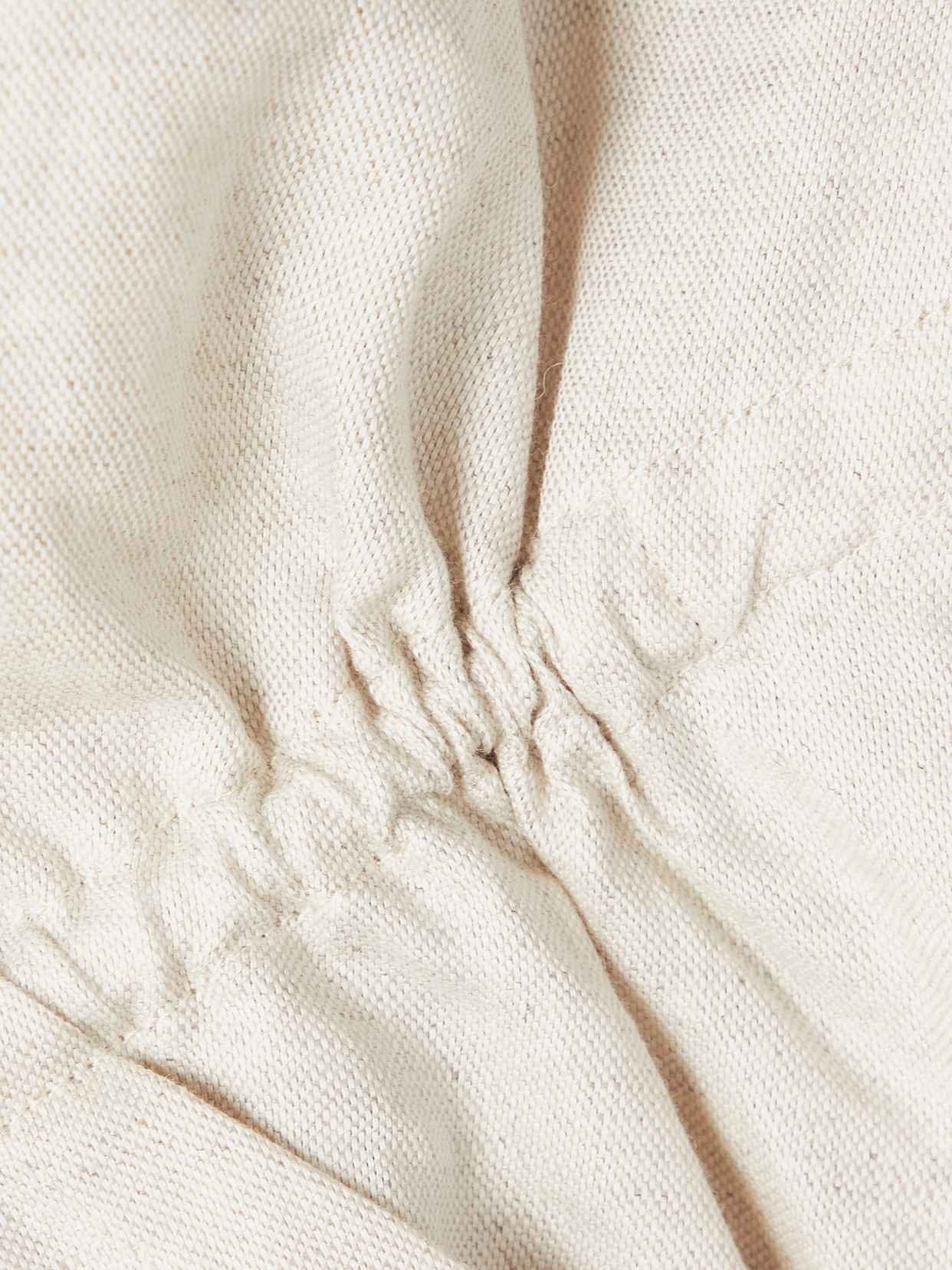 Jacquemus Baci Cropped Underwired Cotton And Linen-blend Shirt In Beige