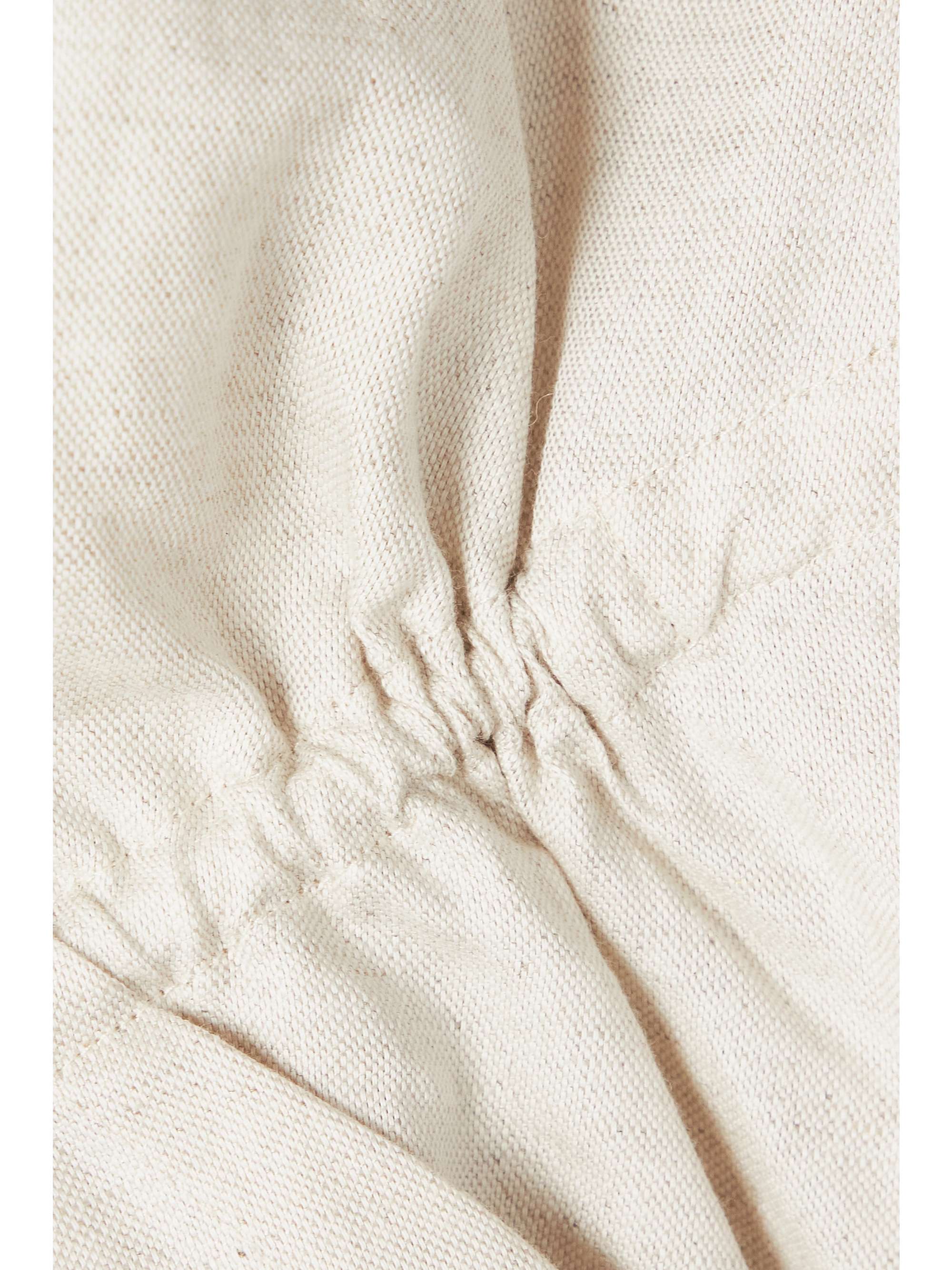 JACQUEMUS Machou cropped cotton and linen-blend canvas shirt