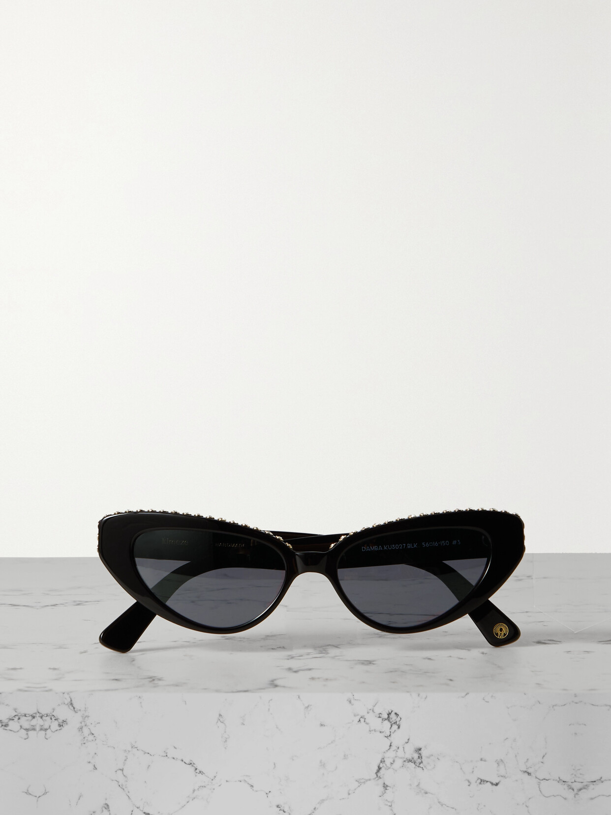 Kimeze Damba Cat-eye Crystal-embellished Acetate Sunglasses In Black