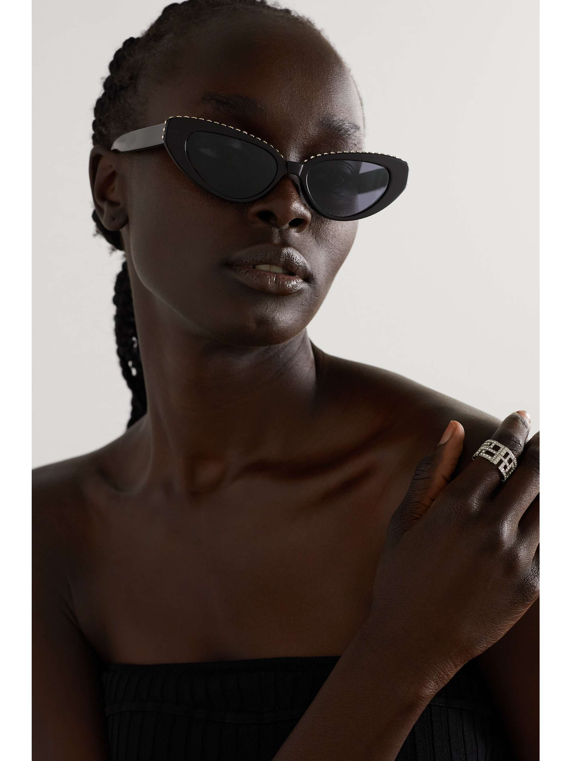 KIMEZE Damba cat-eye crystal-embellished acetate sunglasses
