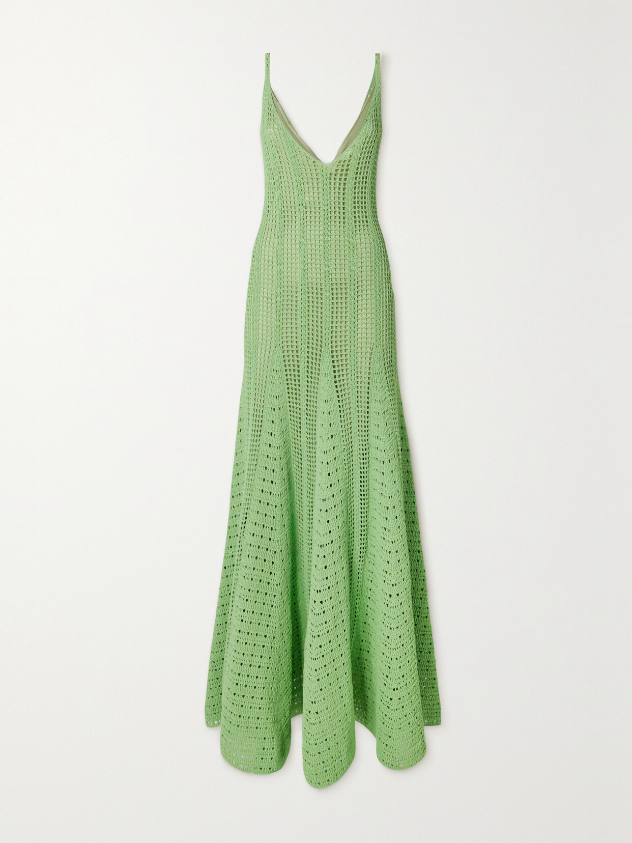 BOTTEGA VENETA CROCHET-KNIT COTTON-BLEND MAXI DRESS