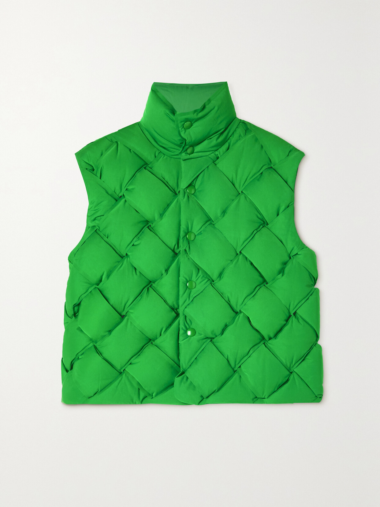 Bottega Veneta Tech Quilted Padded Shell Vest - Green