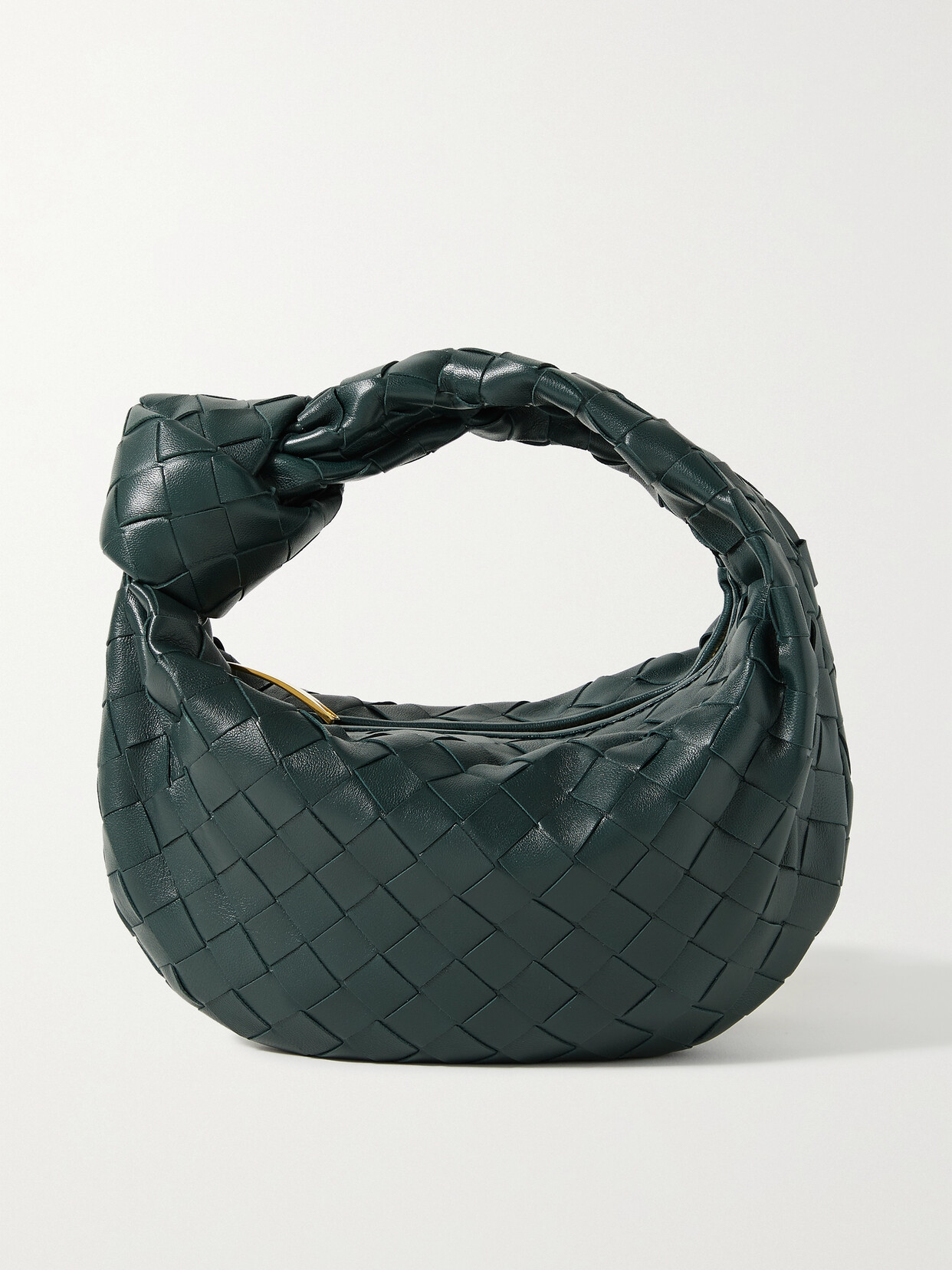 Bottega Veneta Jodie Mini Knotted Intrecciato Leather Tote In Green