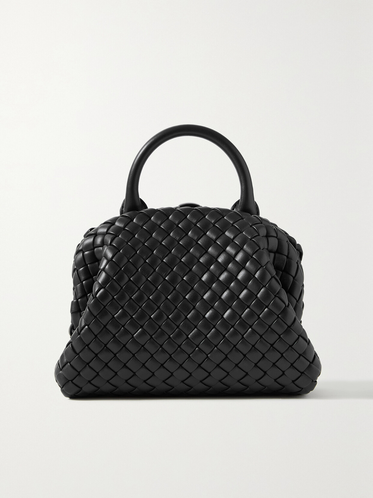 Bottega Veneta Mini Intrecciato Napa Top-handle Bag In Black