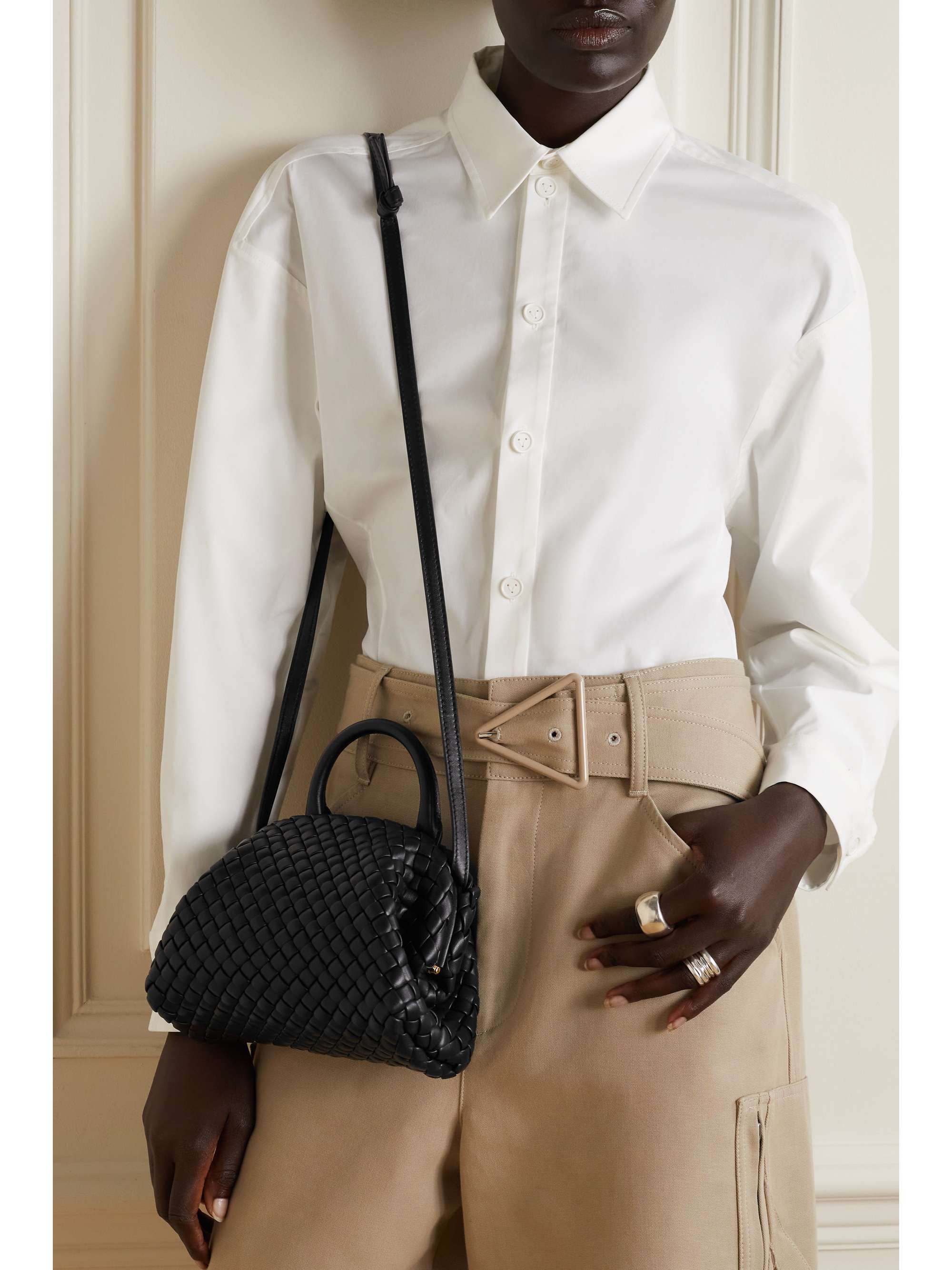 Bottega Veneta Nodini Intrecciato Leather Shoulder Bag, $1,650, NET-A-PORTER.COM