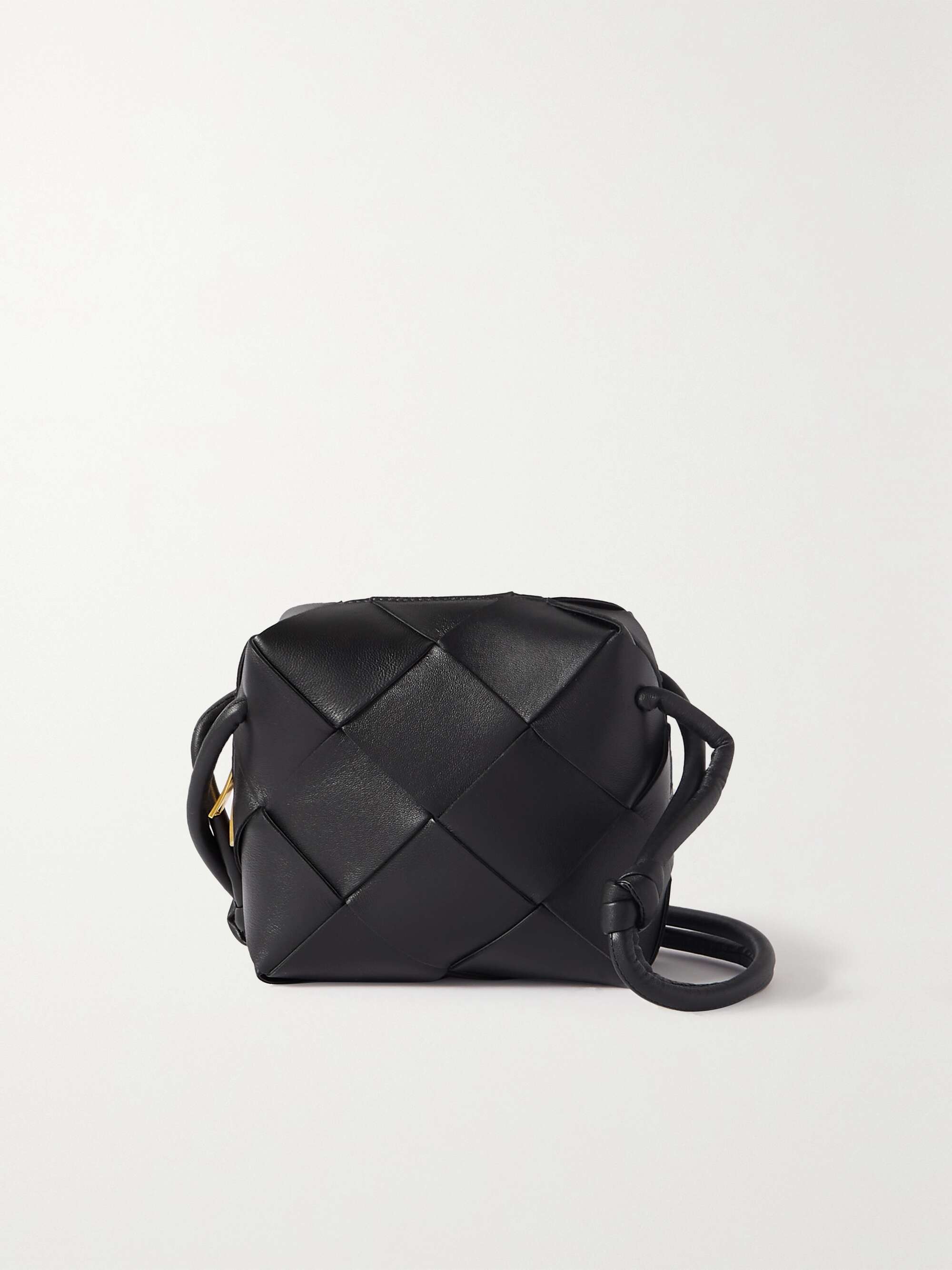 Pouch Mini Intrecciato Leather Shoulder Bag in Black - Bottega