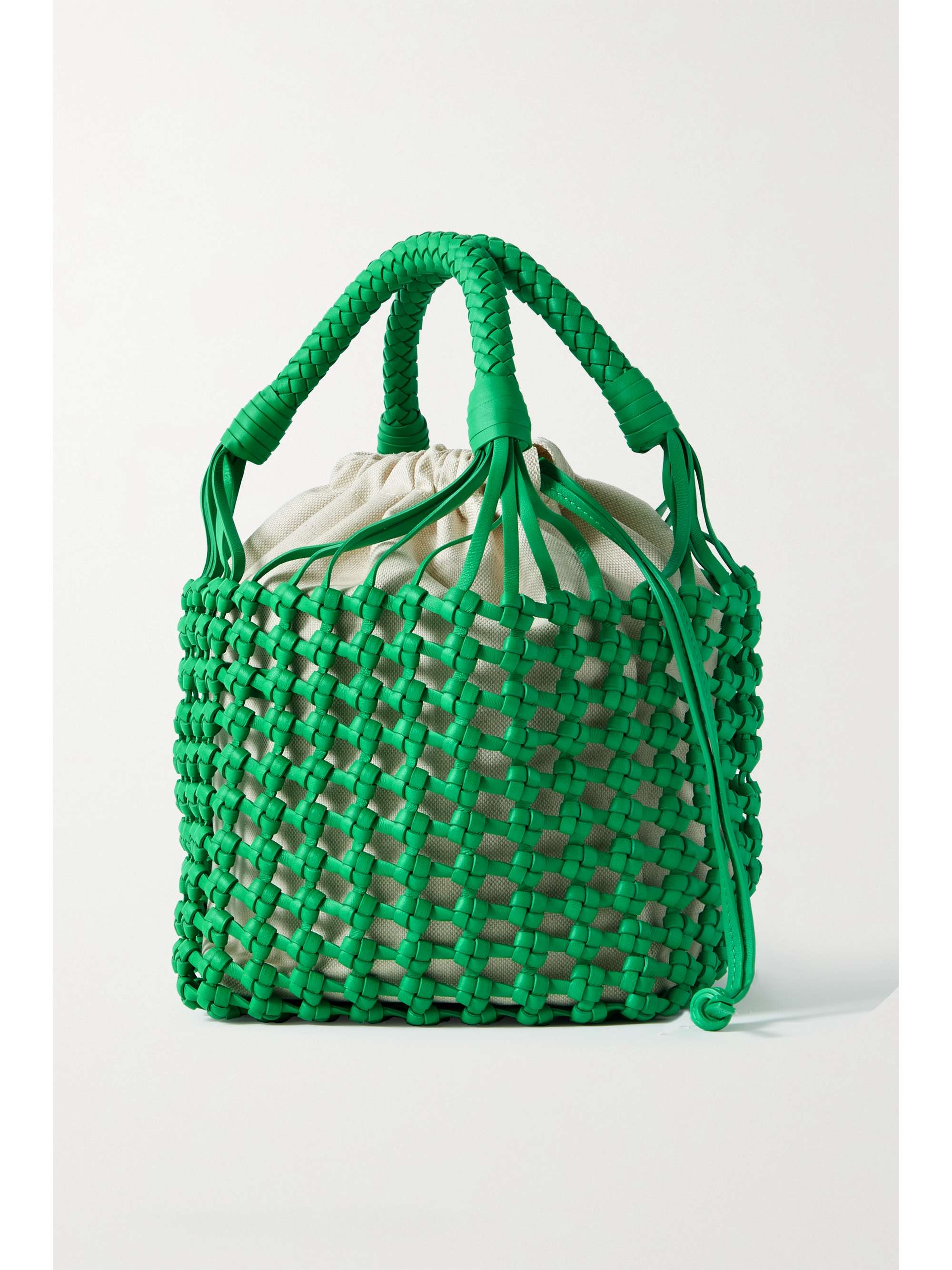 BOTTEGA VENETA Cavallino intrecciato leather and canvas tote