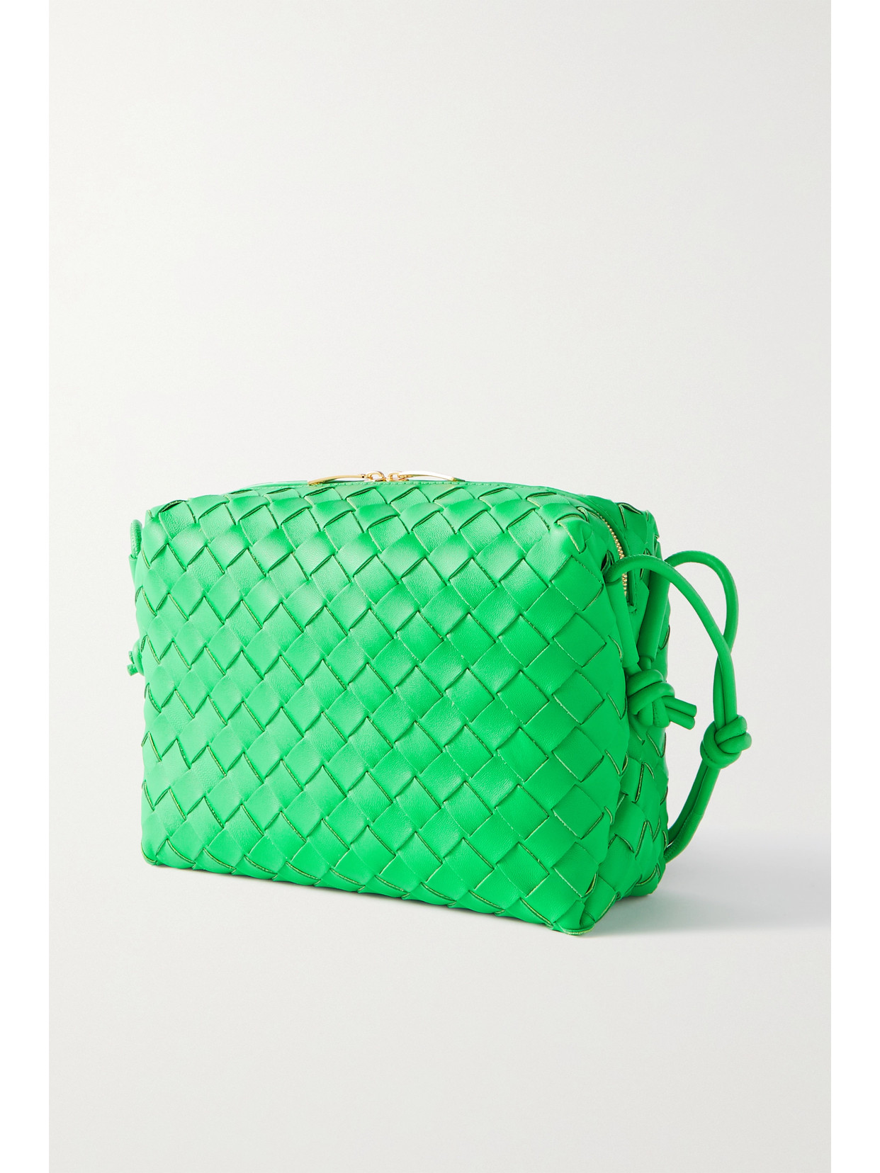 Bottega Veneta Loop Small Intrecciato Leather Shoulder Bag In Green