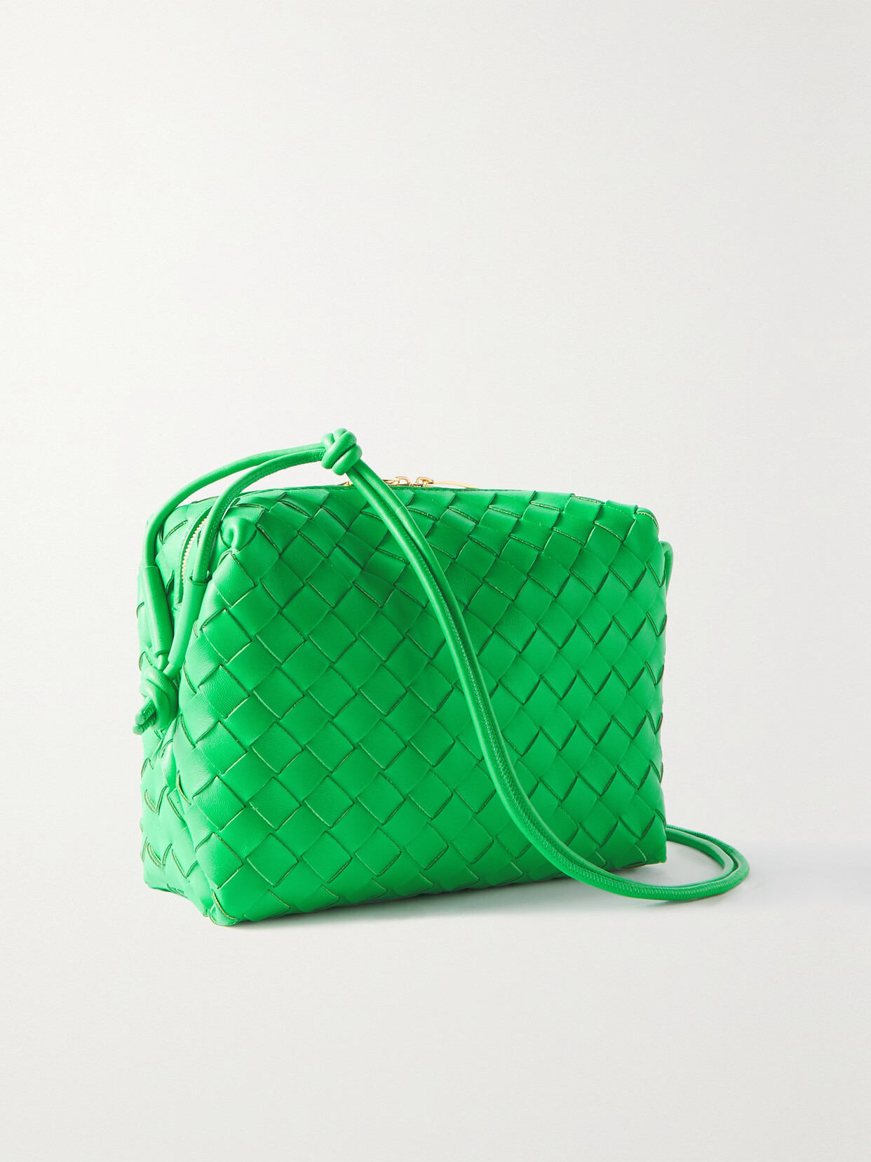 Bottega Veneta Loop Small Intrecciato Leather Shoulder Bag In Green