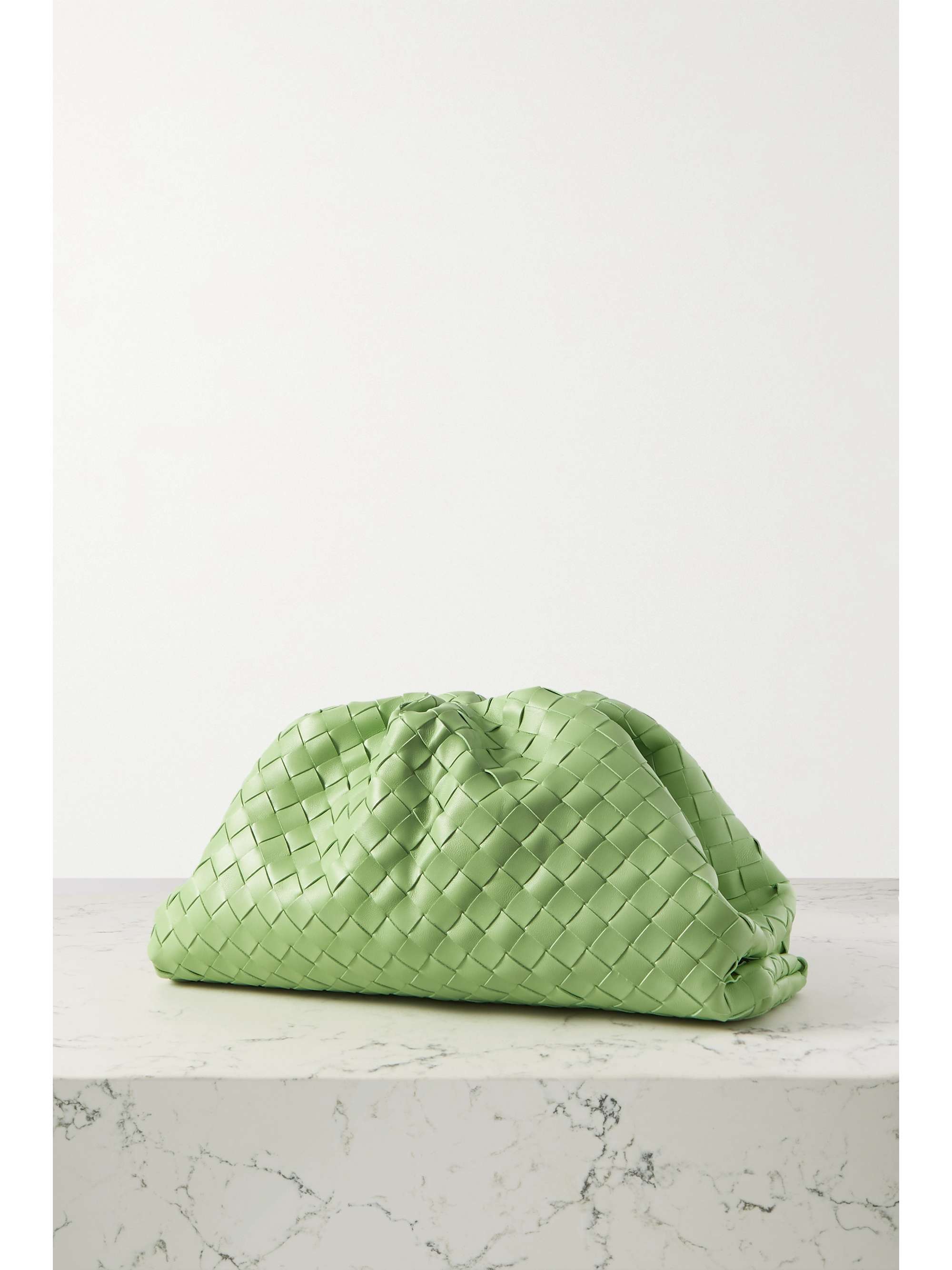 BOTTEGA The Pouch large gathered intrecciato leather clutch NETAPORTER