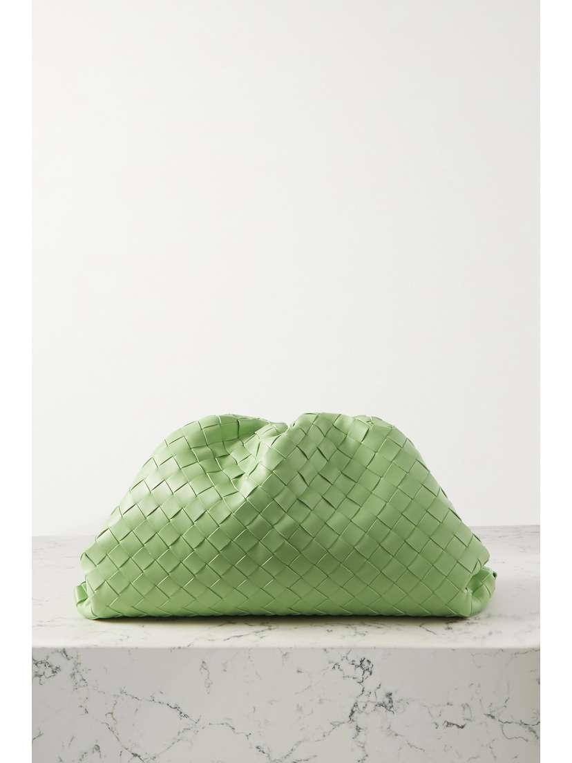 Bottega Veneta The Pouch Gathered Intrecciato Leather Clutch