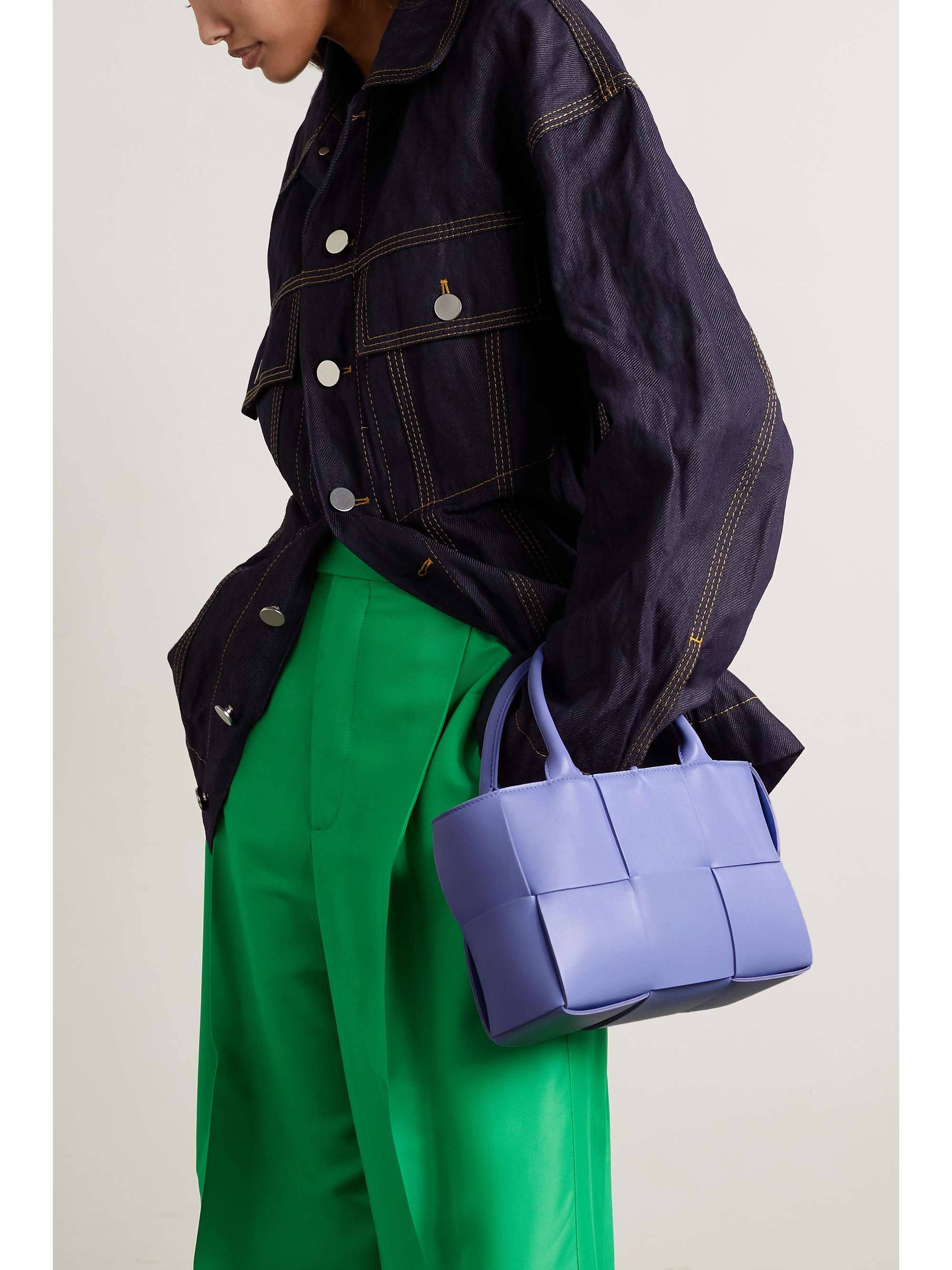 BOTTEGA VENETA Arco mini intrecciato textured-leather tote