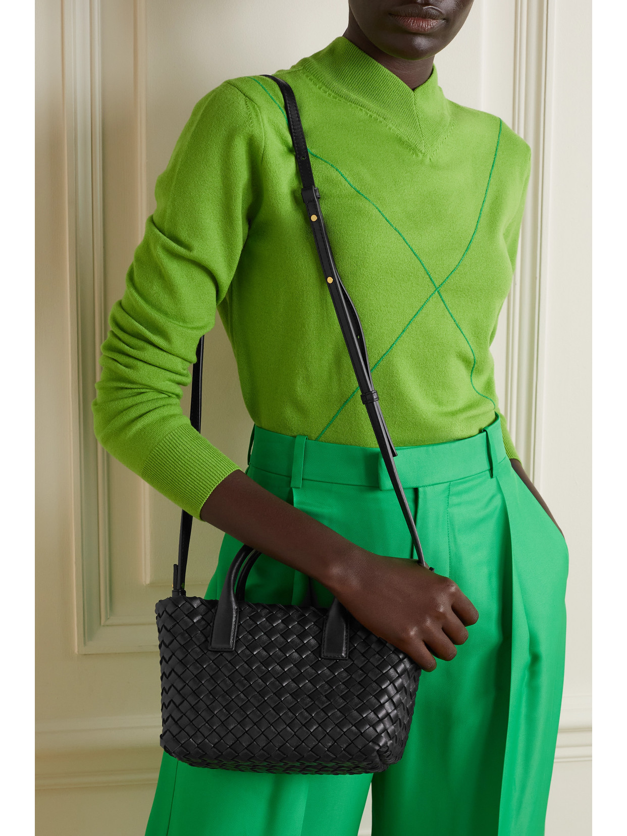 Cabat Mini Intrecciato Leather Tote