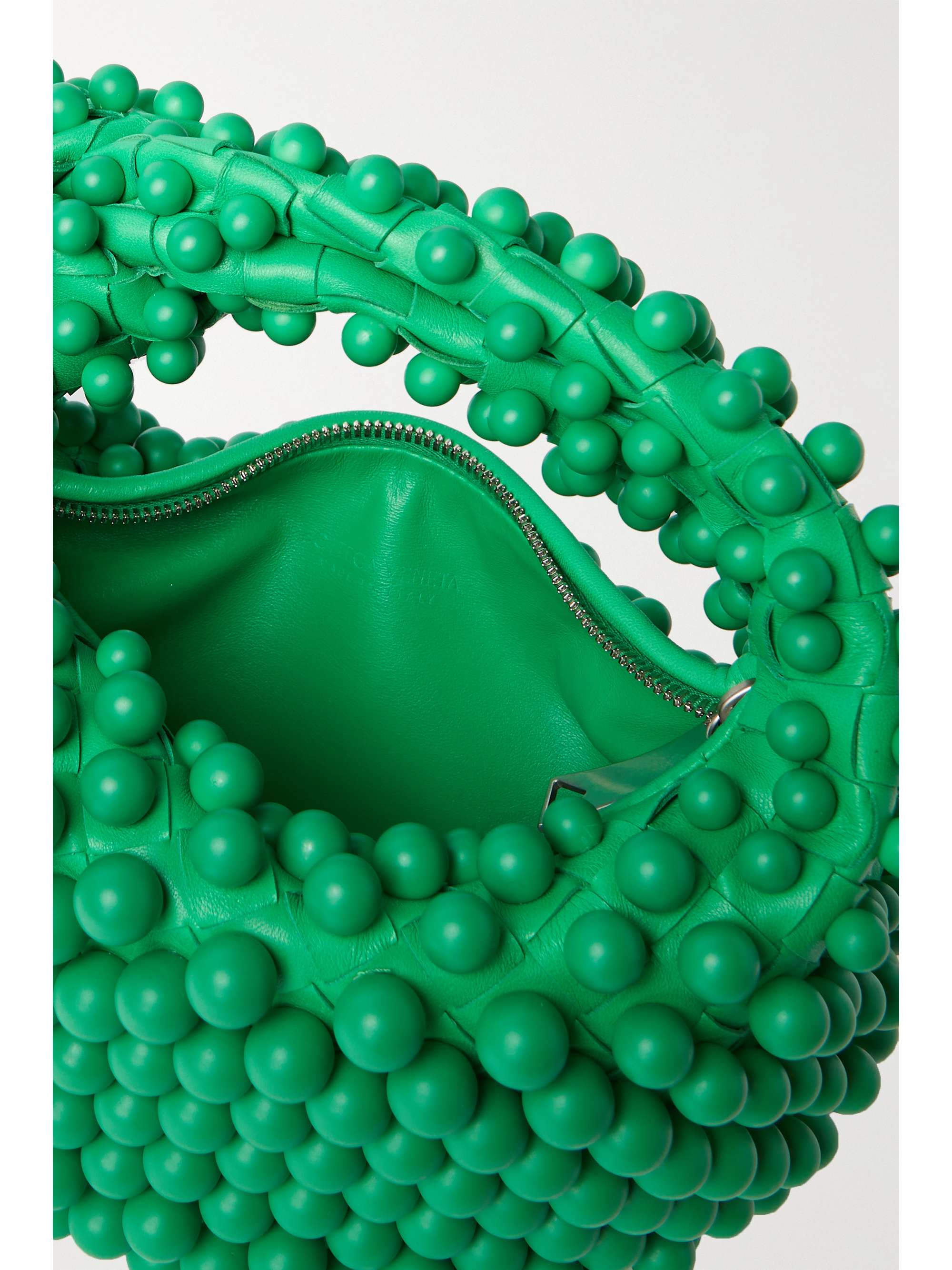 BOTTEGA VENETA Jodie mini beaded knotted intrecciato leather tote