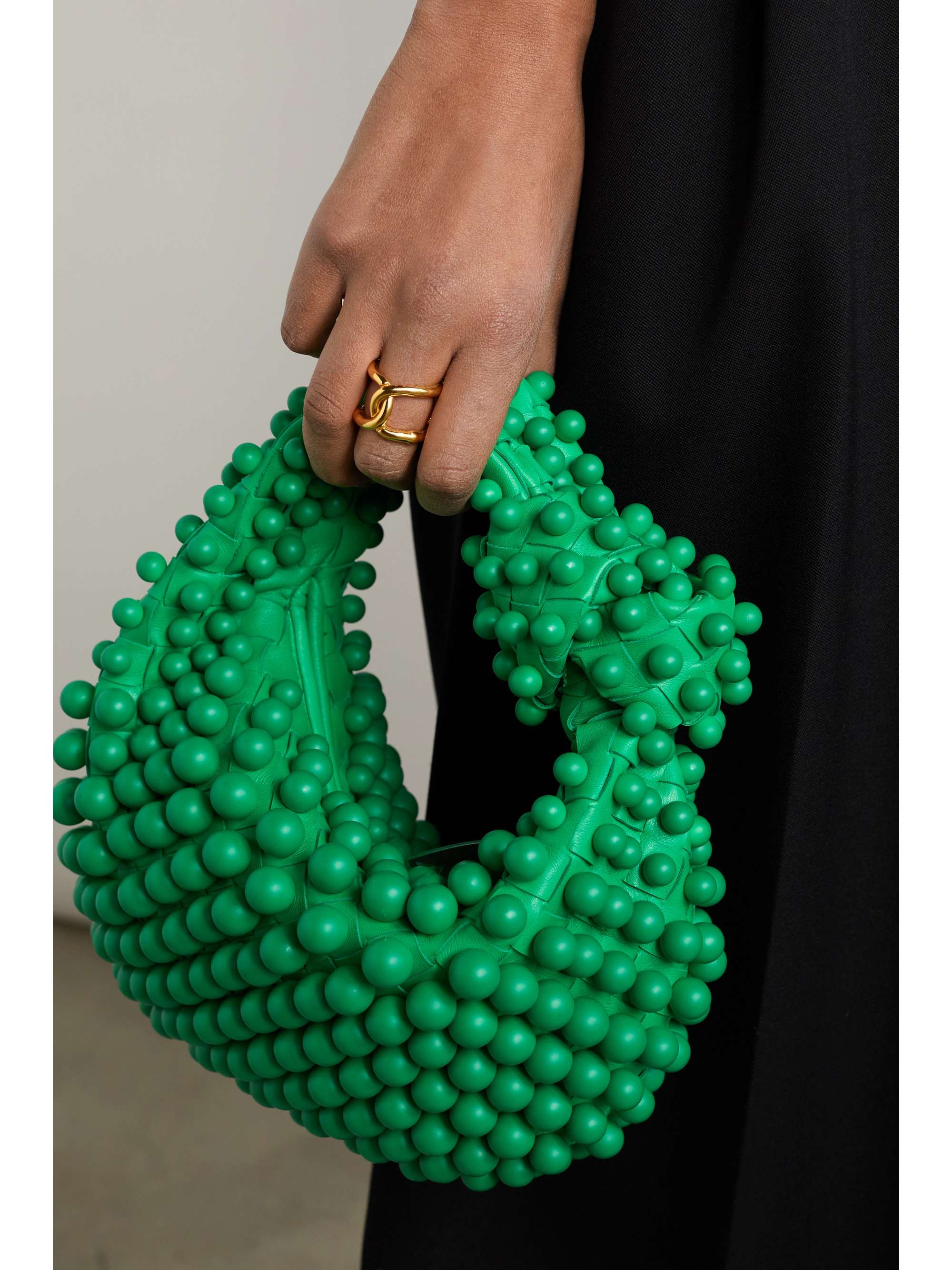 BOTTEGA VENETA Jodie mini beaded knotted intrecciato leather tote