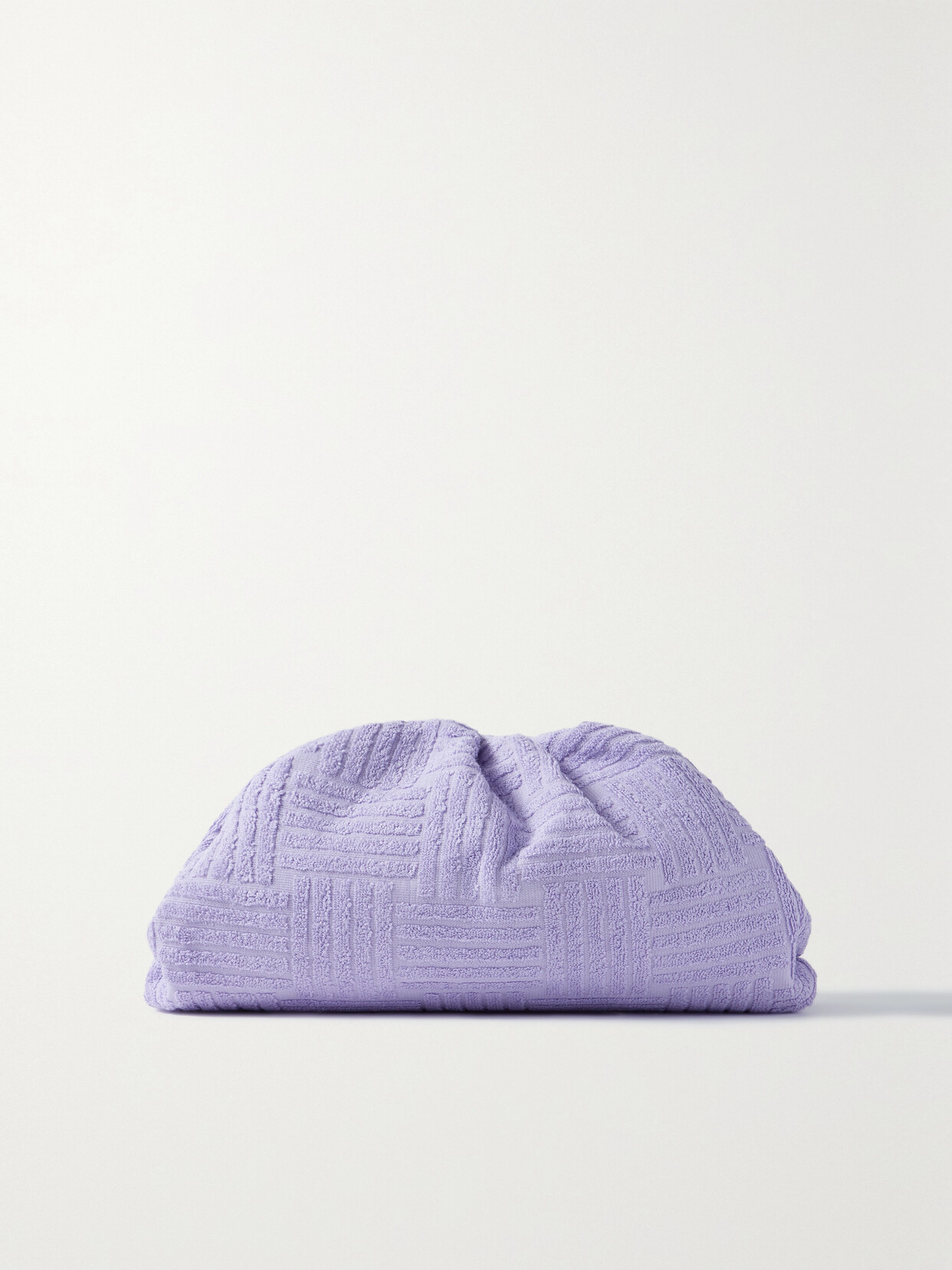 Bottega Veneta Pouch Cotton-terry Clutch In Purple