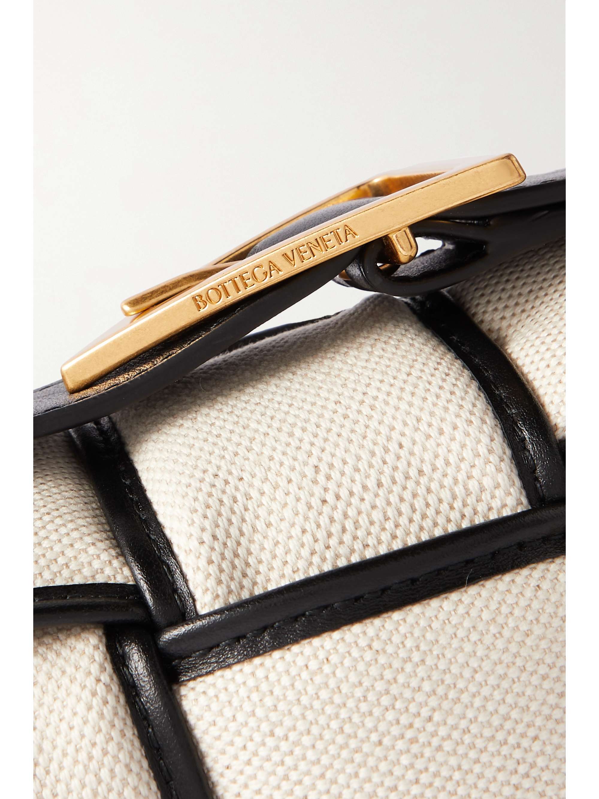BOTTEGA VENETA Cassette padded intrecciato leather-trimmed canvas shoulder bag