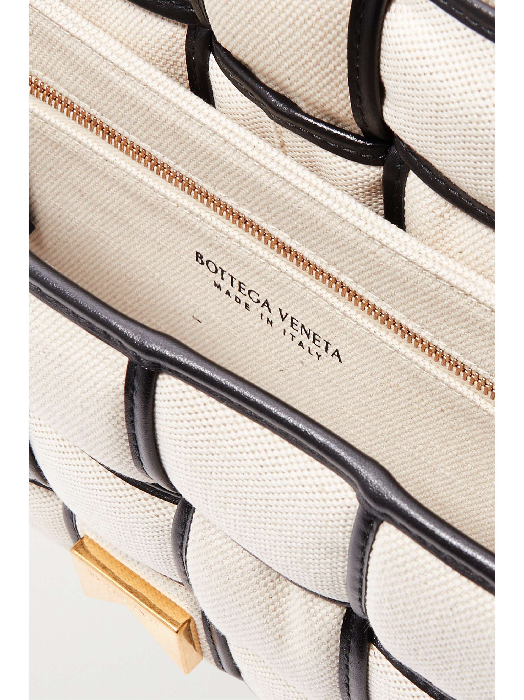 BOTTEGA VENETA Cassette padded intrecciato leather-trimmed canvas shoulder bag