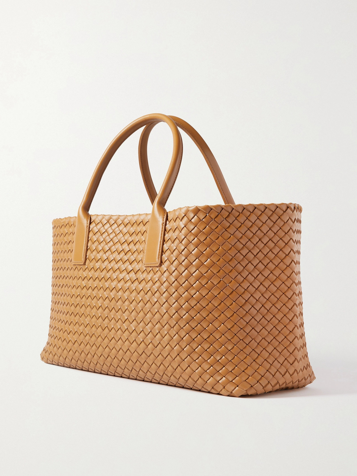 Bottega Veneta Cabat Mini Intrecciato Leather Tote In Brown