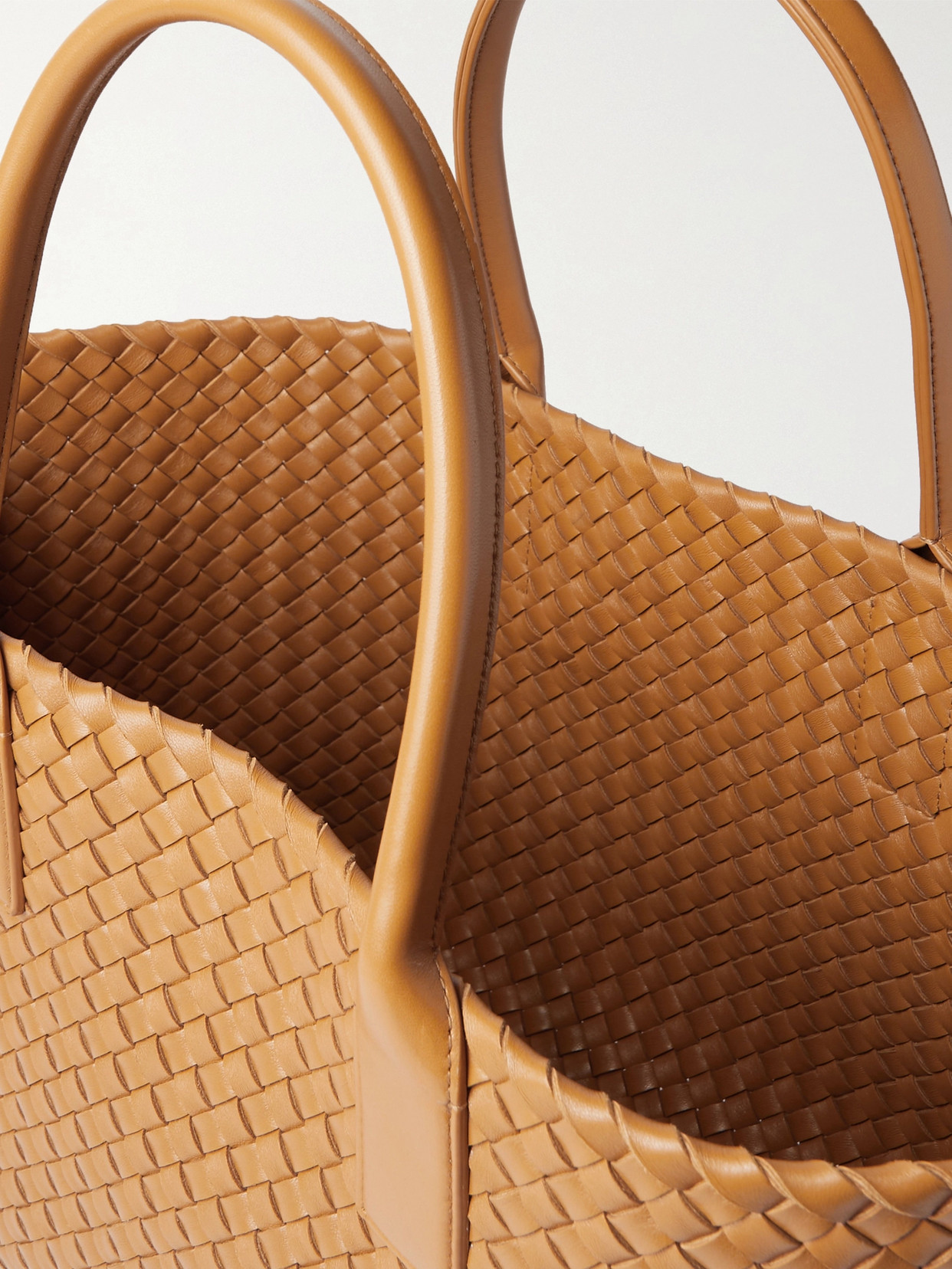 Bottega Veneta Cabat Mini Intrecciato Leather Tote In Brown