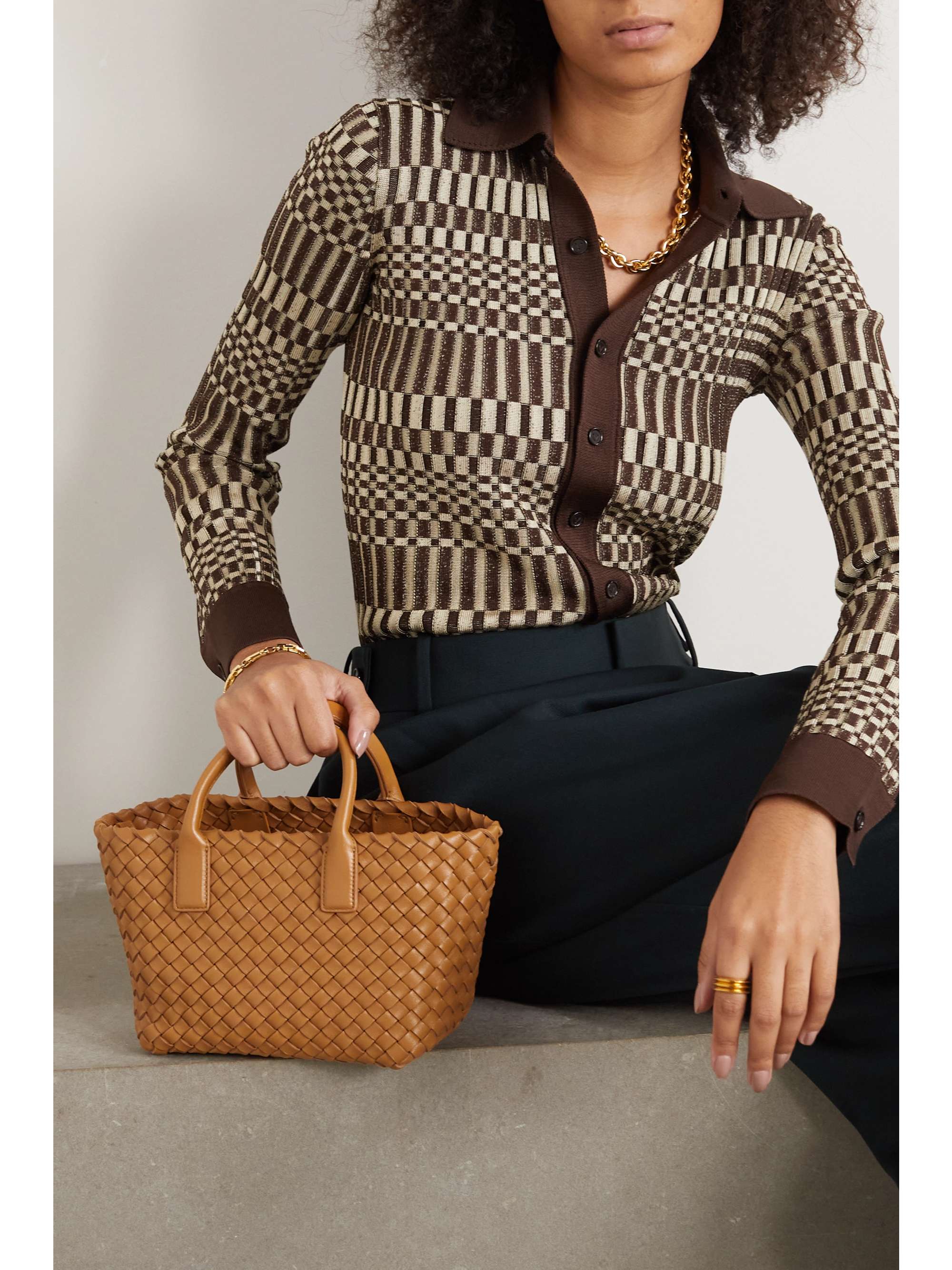 BOTTEGA VENETA Cabat mini intrecciato leather tote