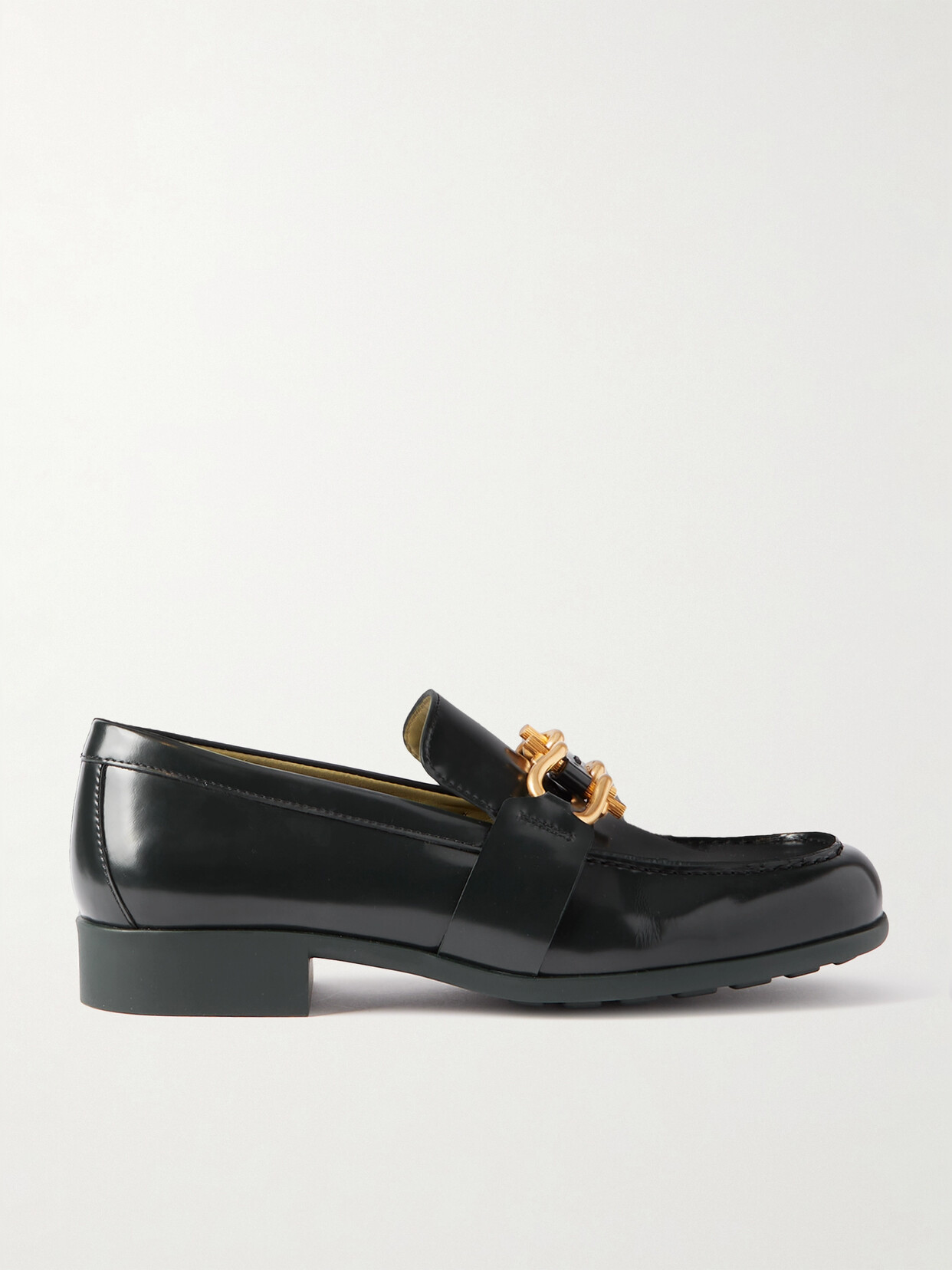 Bottega Veneta Embellished Patent-leather Loafers - Black