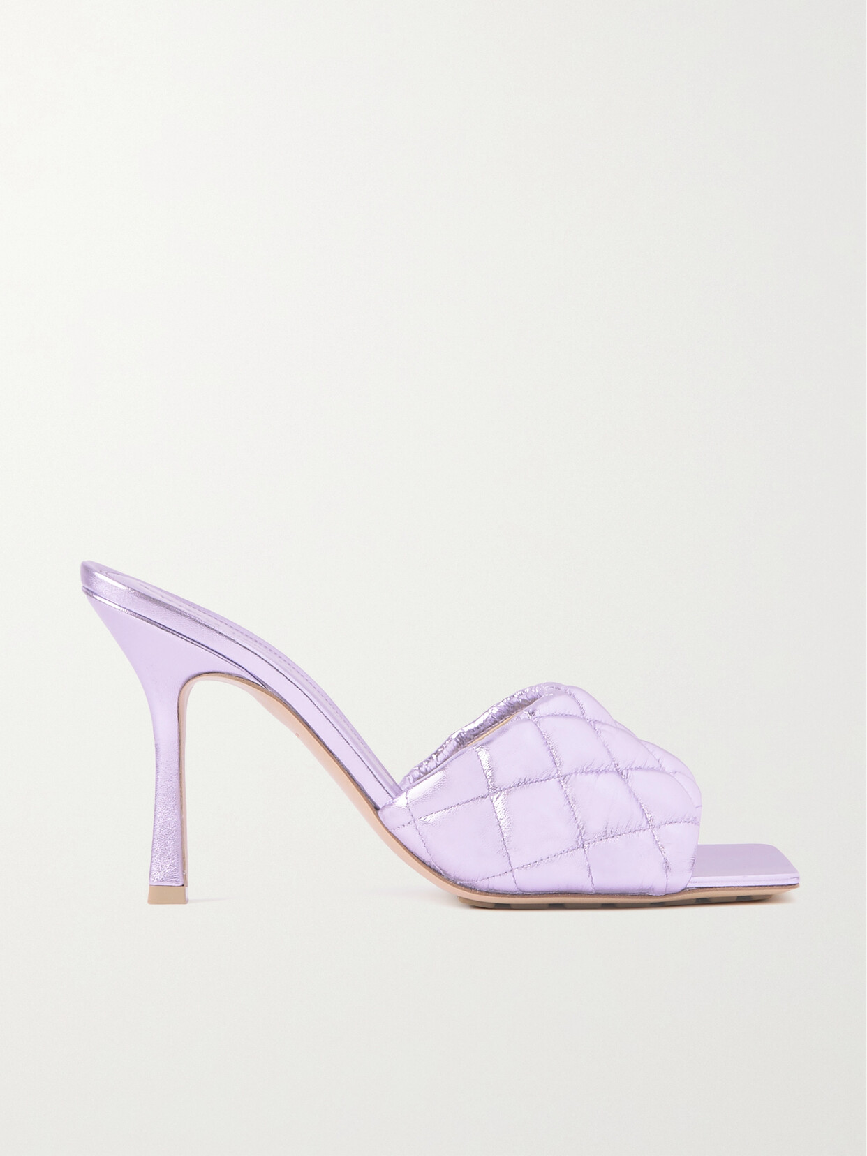 Bottega Quilted Metallic Leather Mules In Purple ModeSens