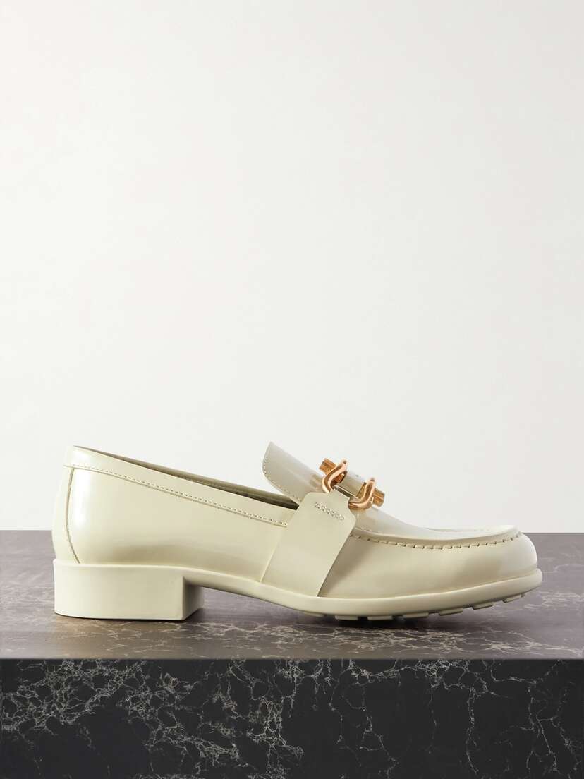 Bottega Veneta Embellished Patent-leather Loafers
