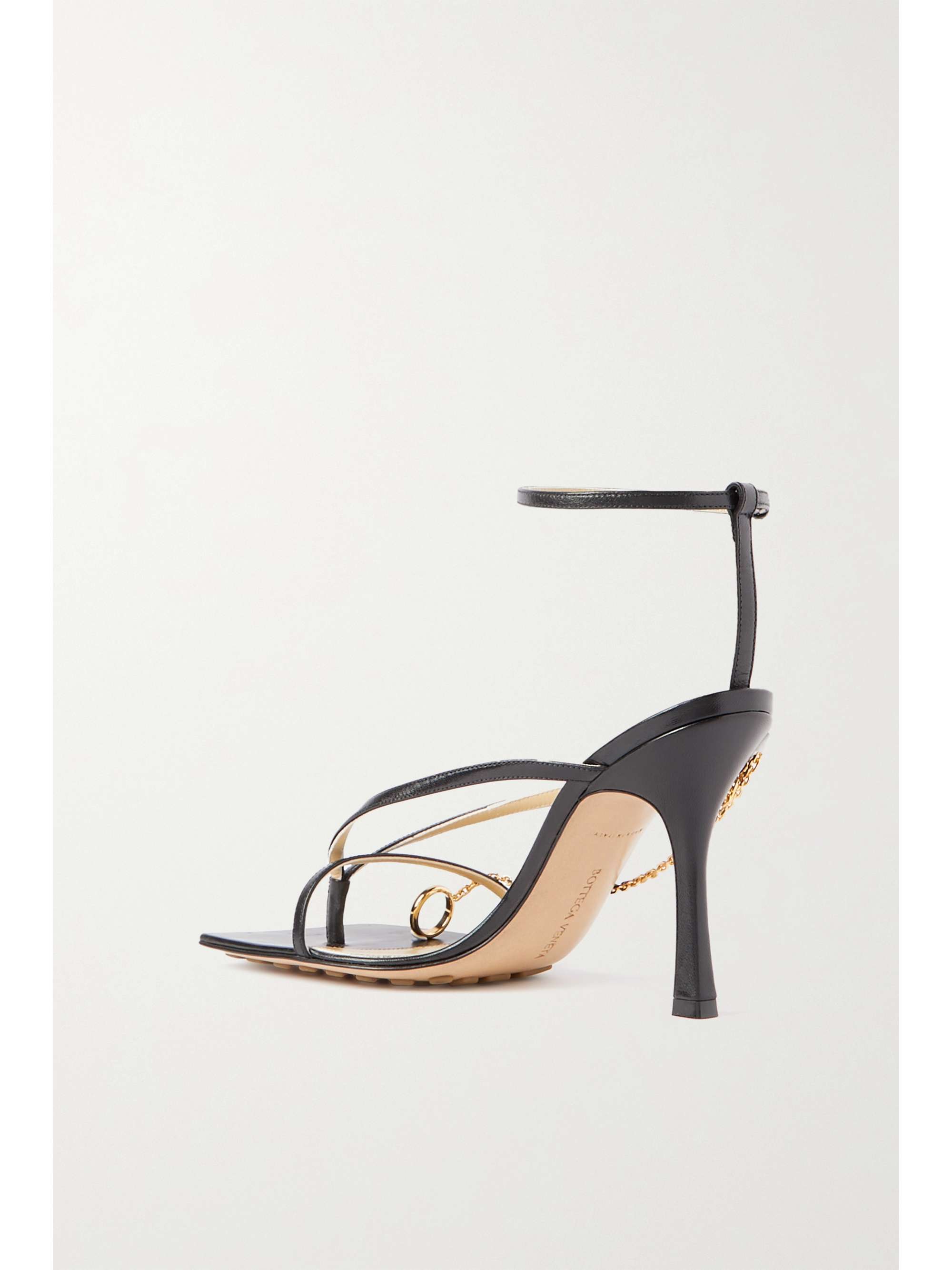 Black Embellished leather sandals | BOTTEGA VENETA | NET-A-PORTER