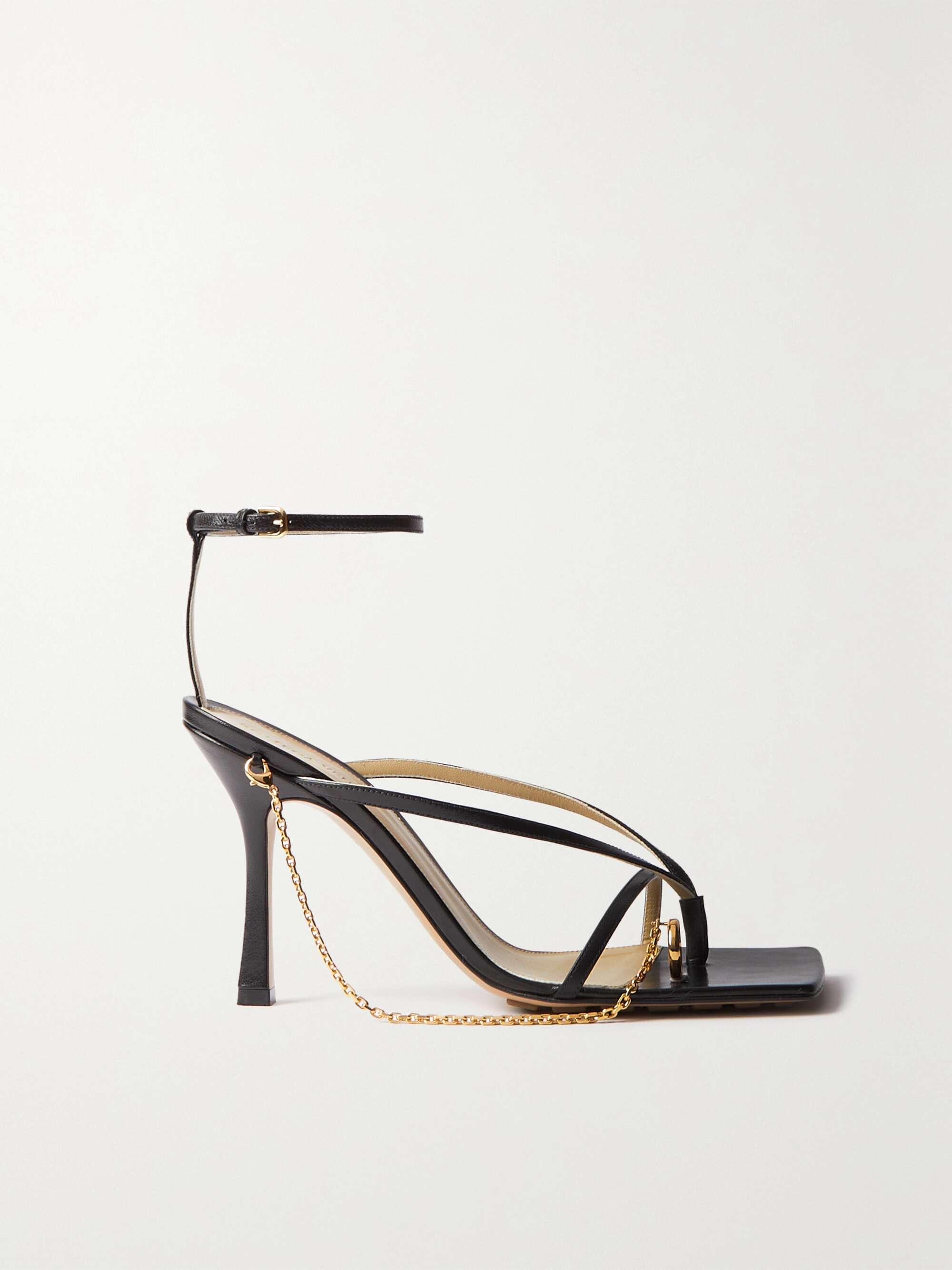 Black Embellished leather sandals | BOTTEGA VENETA | NET-A-PORTER