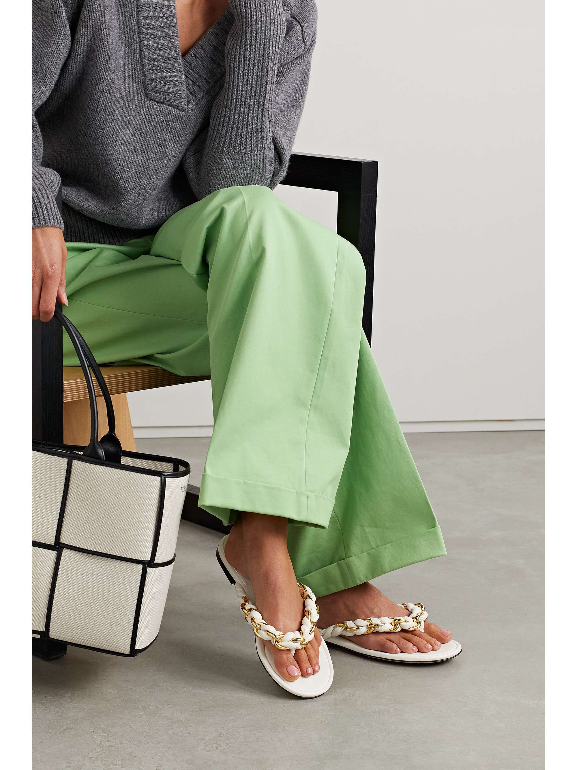Embellished leather sandals