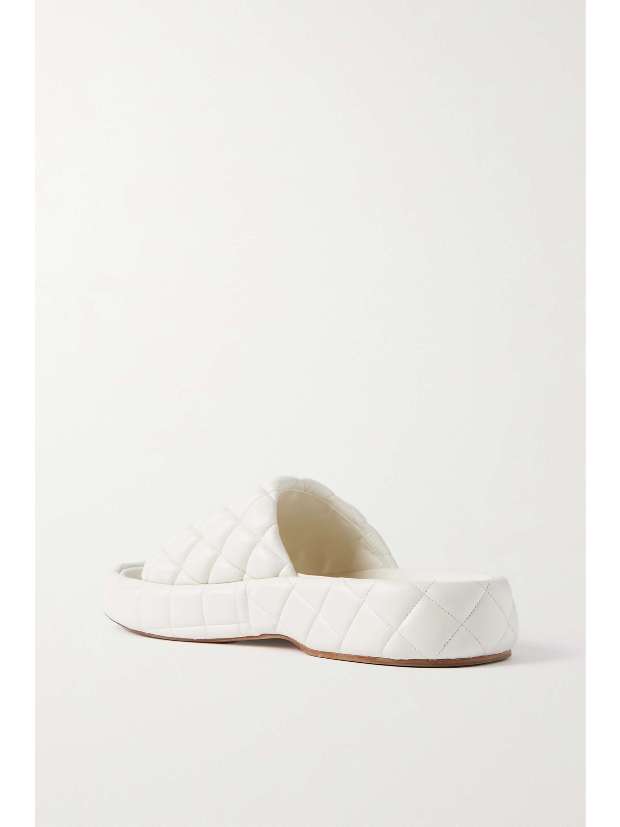 White Quilted leather flatform slides | BOTTEGA VENETA | NET-A-PORTER