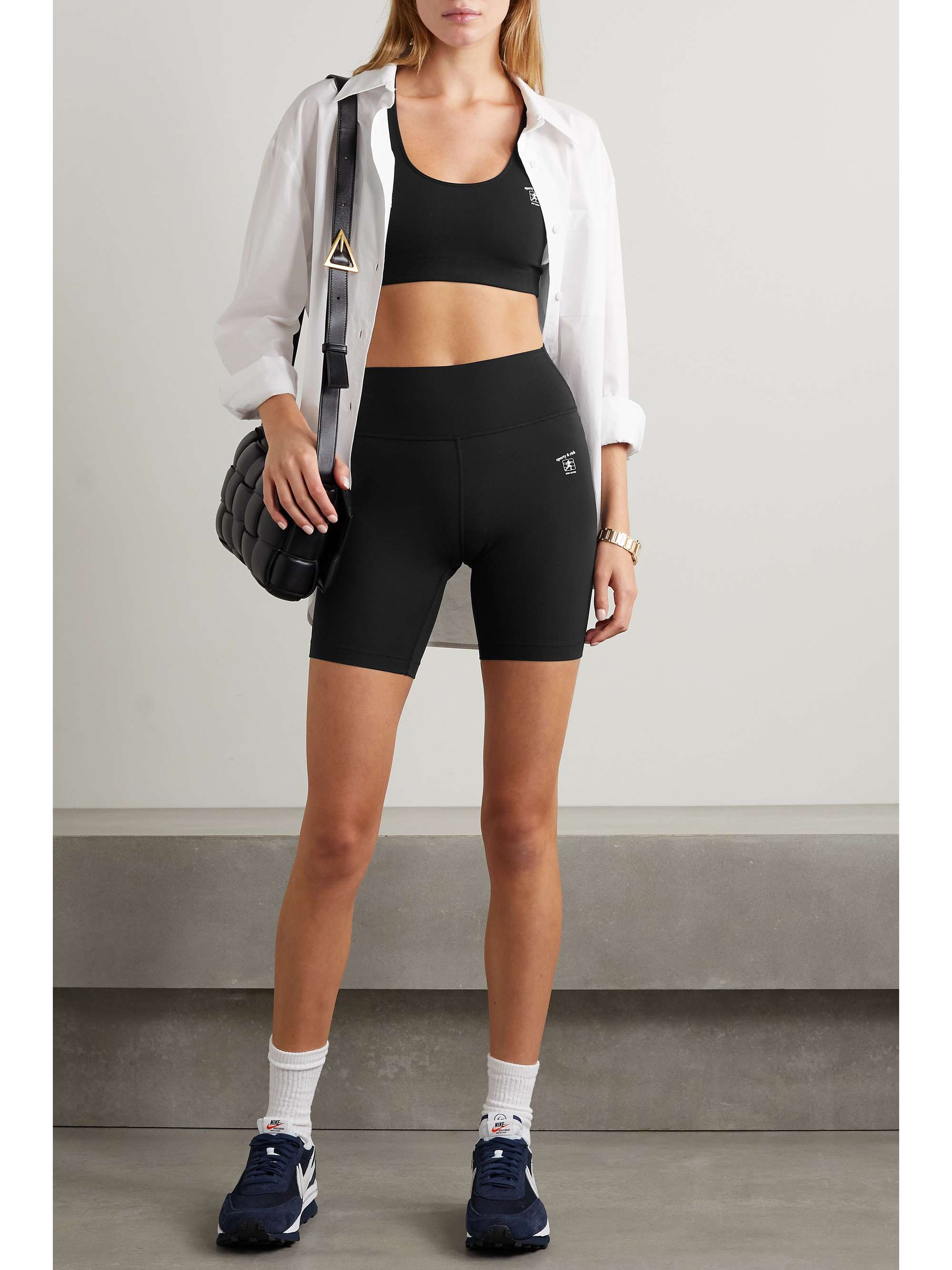 Sporty \u0026 Rich - Printed Stretch Shorts - Black - large - Net a Porter