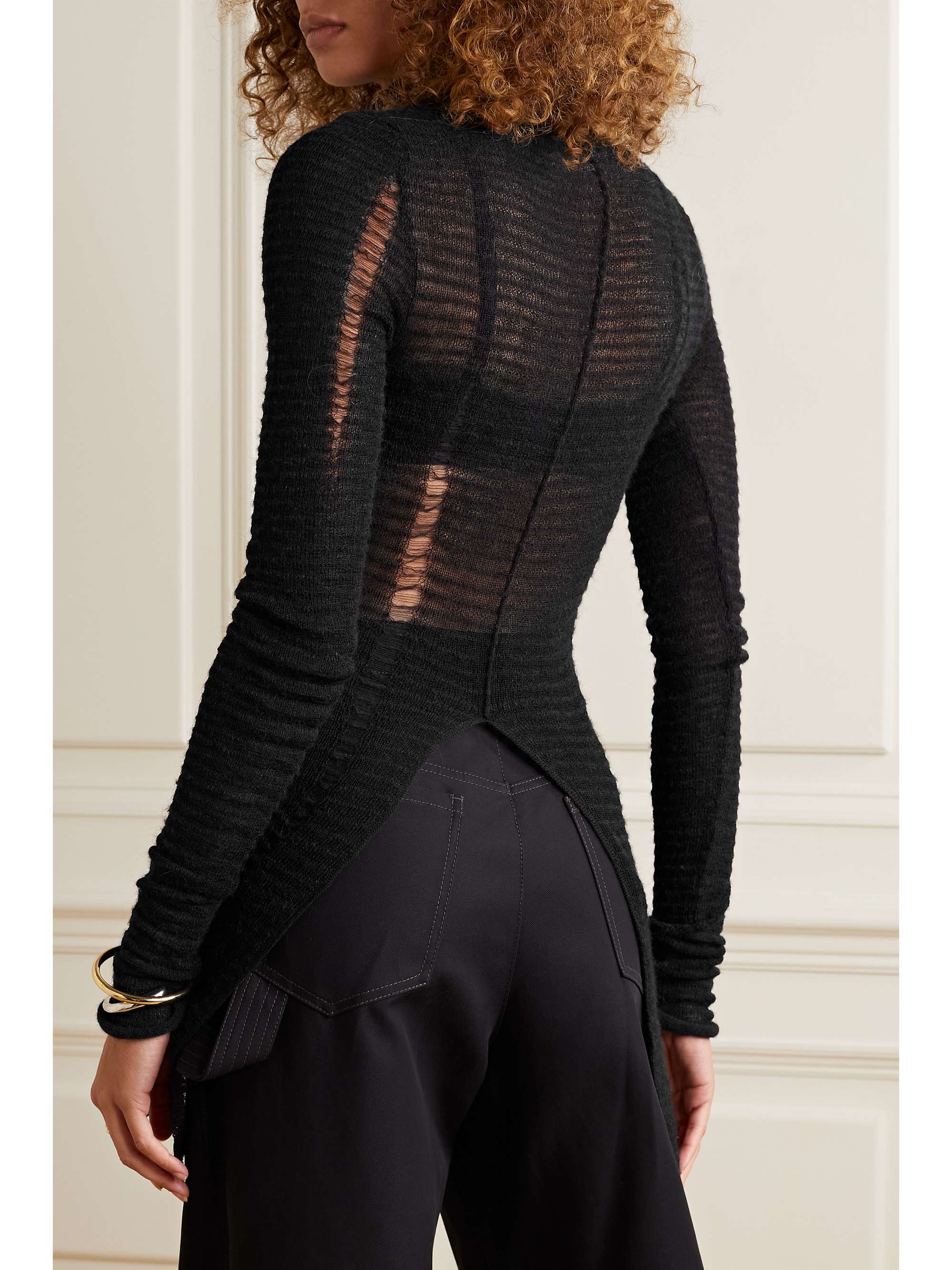 MM6 MAISON MARGIELA Openknit turtleneck sweater NETAPORTER BR