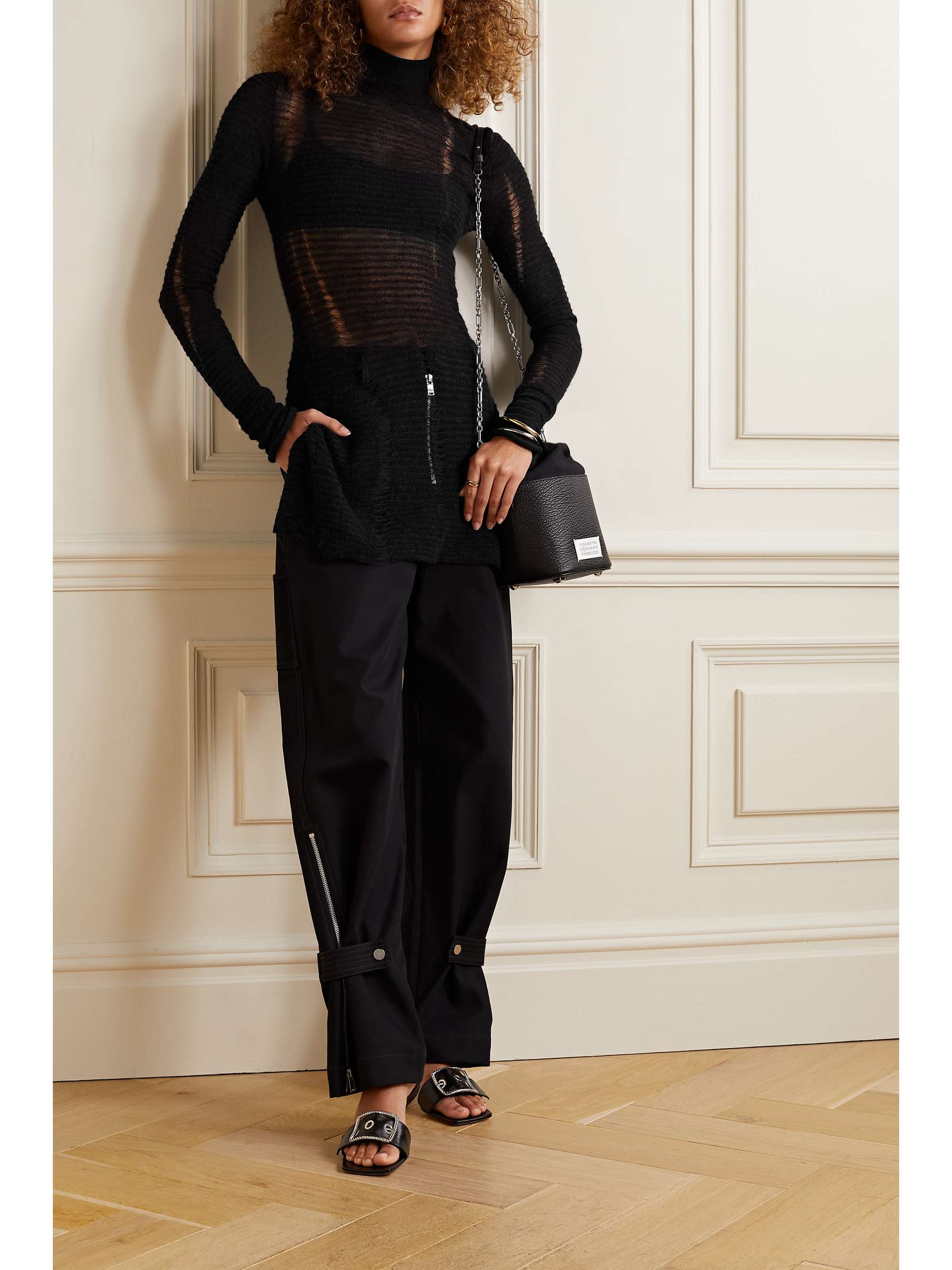 MM6 MAISON MARGIELA Open-knit turtleneck sweater