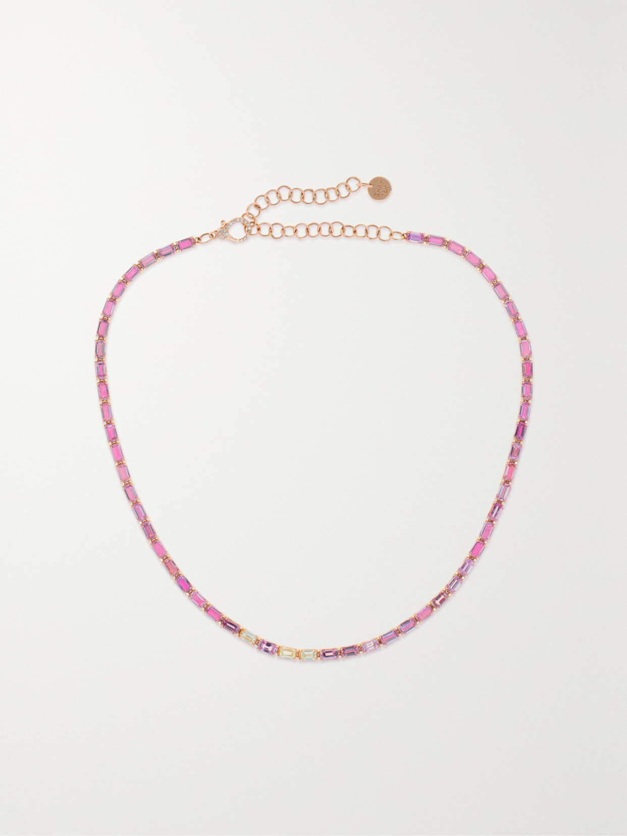 SHAY - 18-karat Rose Gold, Sapphire And Diamond Tennis Necklace - Pink