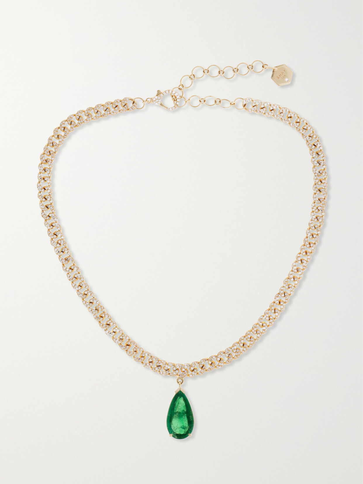 SHAY - 18-karat Gold, Emerald And Diamond Choker - Green