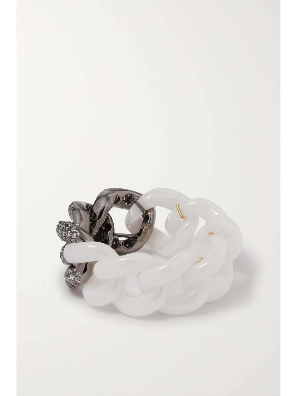Shay Ceramic, 18-karat Blackened Gold And Diamond Ring In Gold
