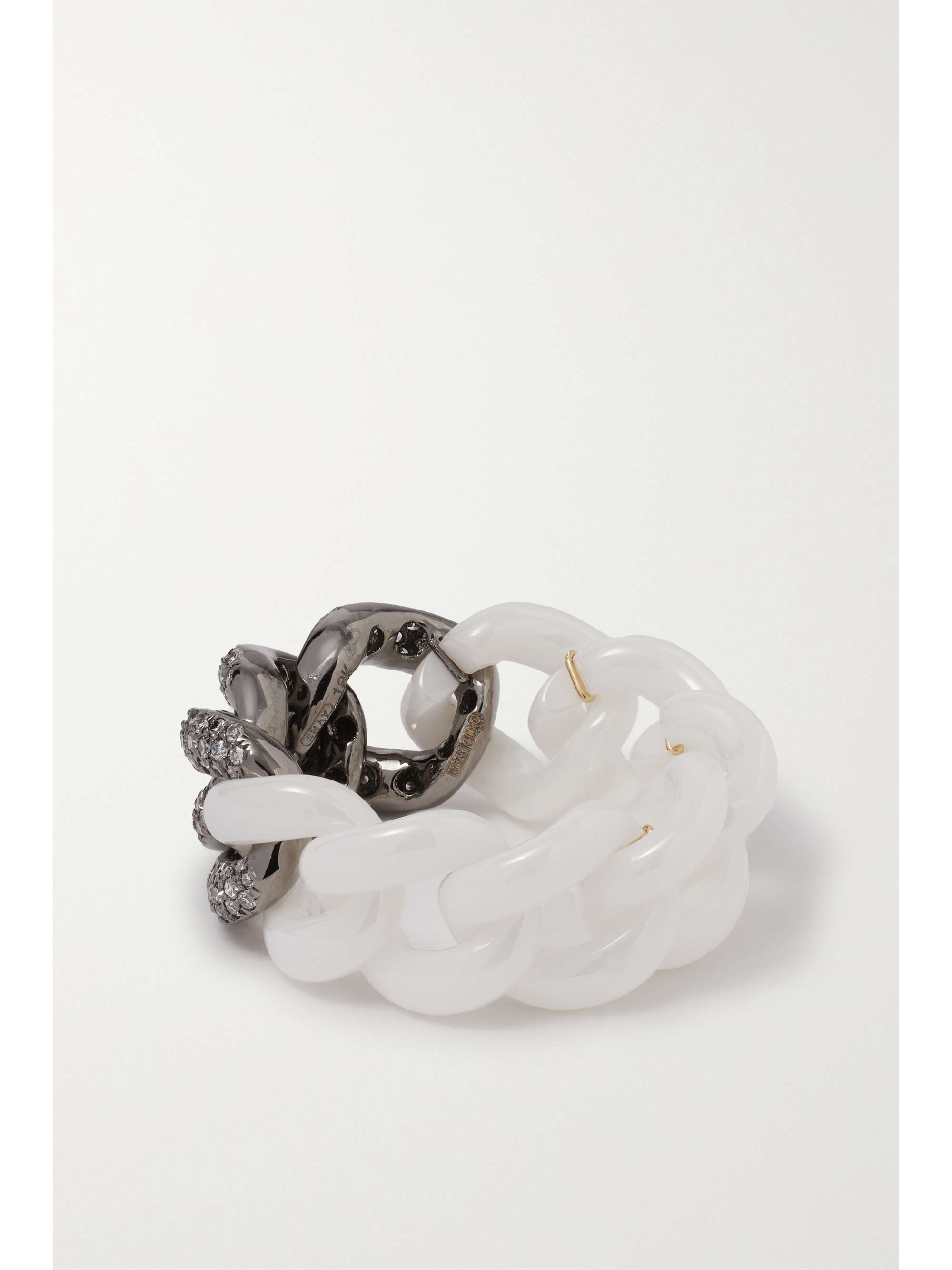 SHAY Ceramic, 18-karat blackened gold and diamond ring