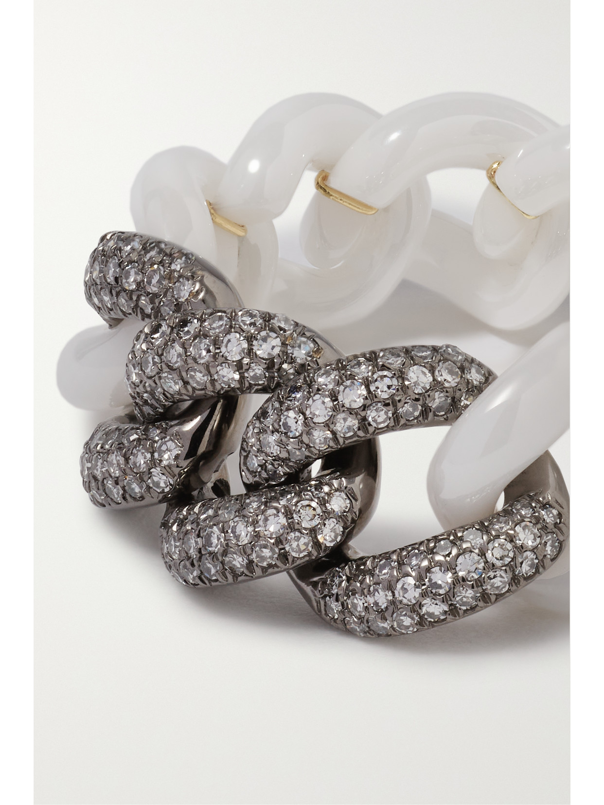 Shay Ceramic, 18-karat Blackened Gold And Diamond Ring In Gold