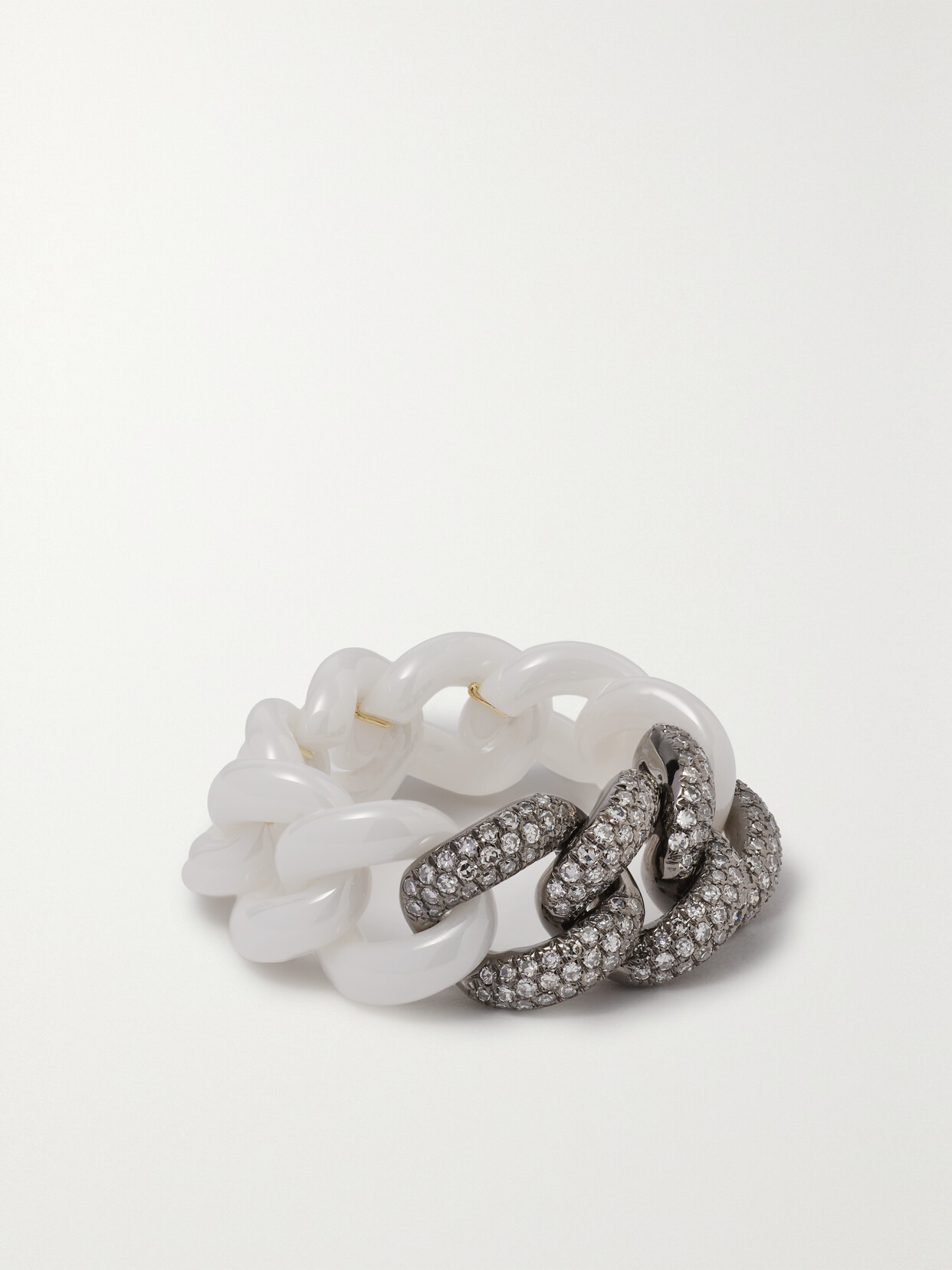 Shay Ceramic, 18-karat Blackened Gold And Diamond Ring