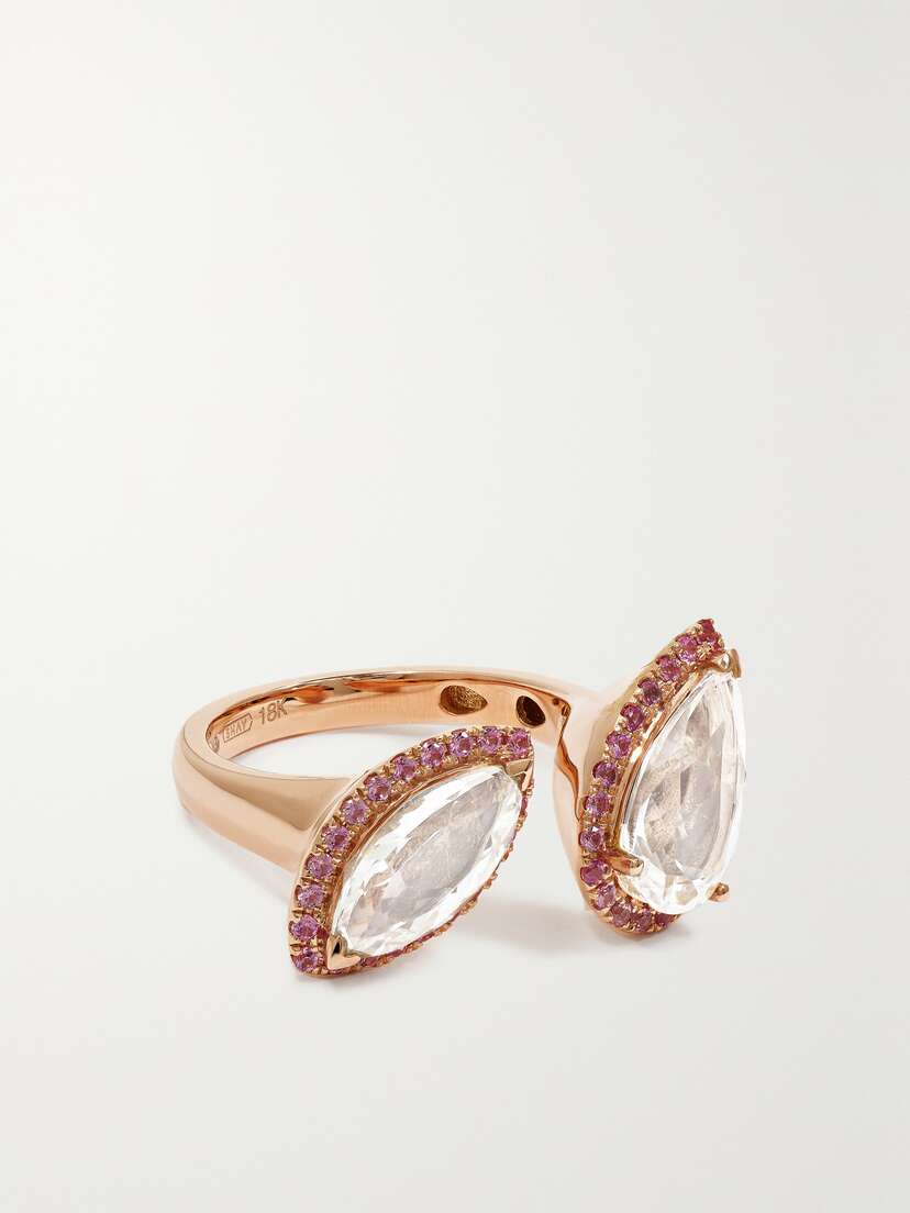 SHAY 18-karat Rose Gold, Topaz And Sapphire Ring