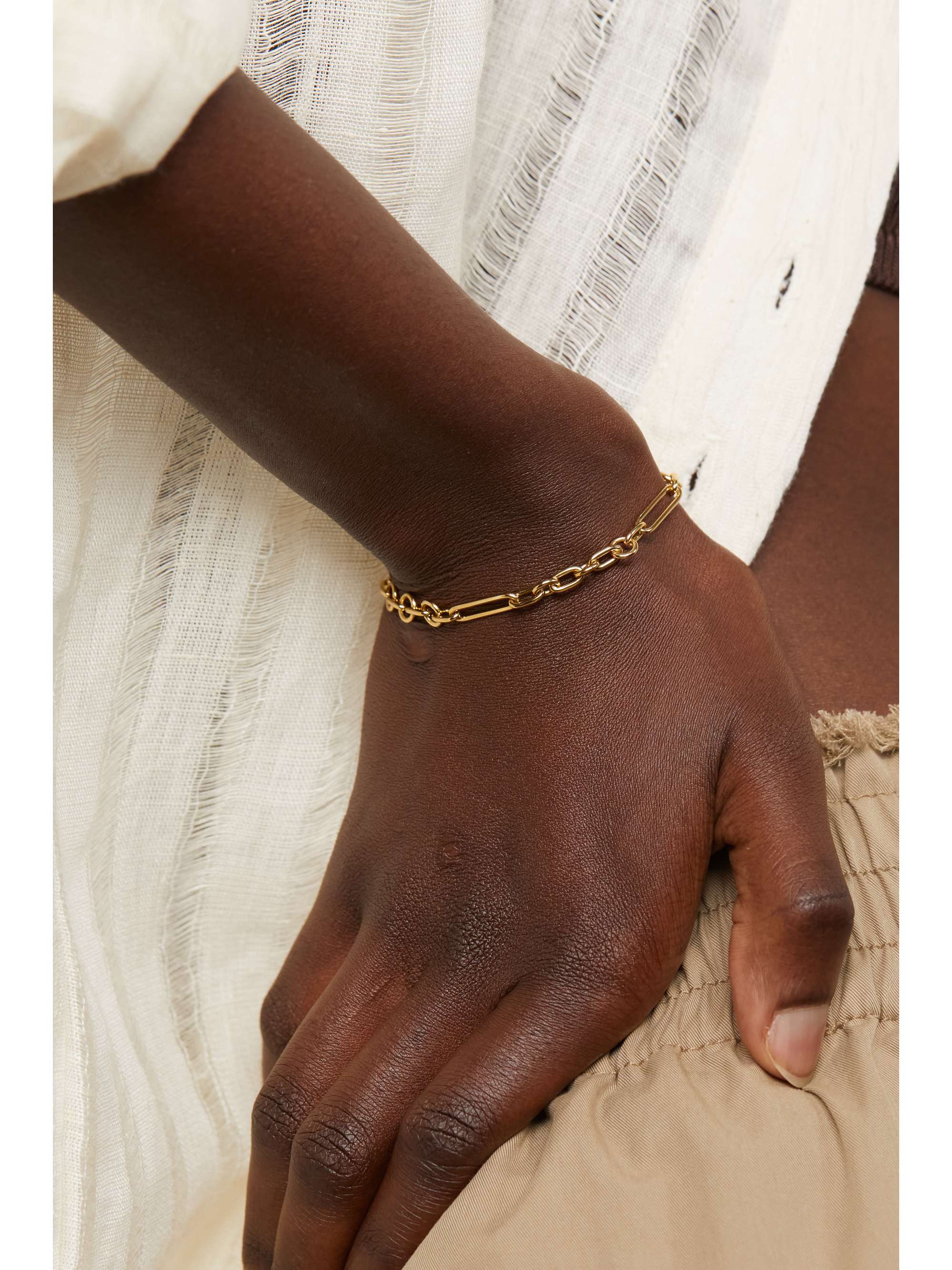 FOUNDRAE Small Mixed Clip 18-karat gold bracelet